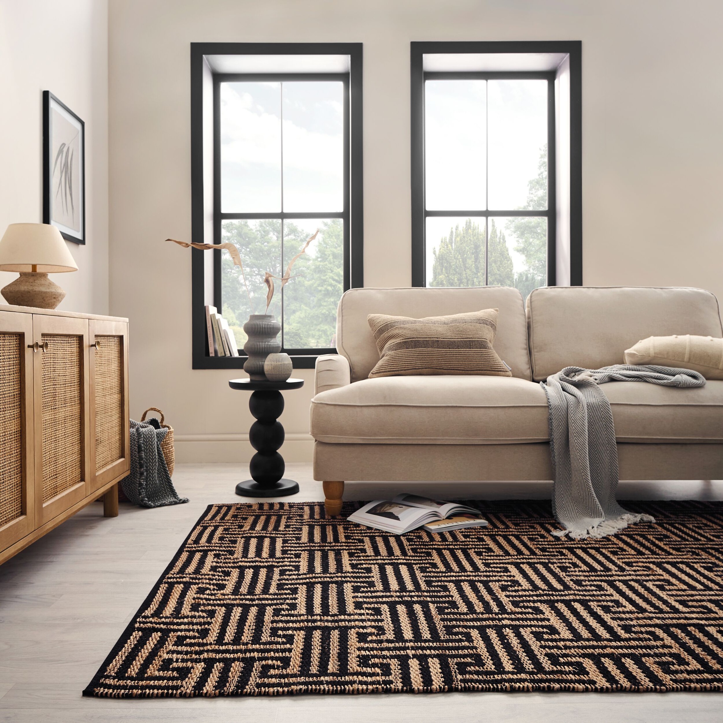 FLAIR RUGS Teppich "Meander Jute" rechteckig mit griechischem Muster günstig online kaufen