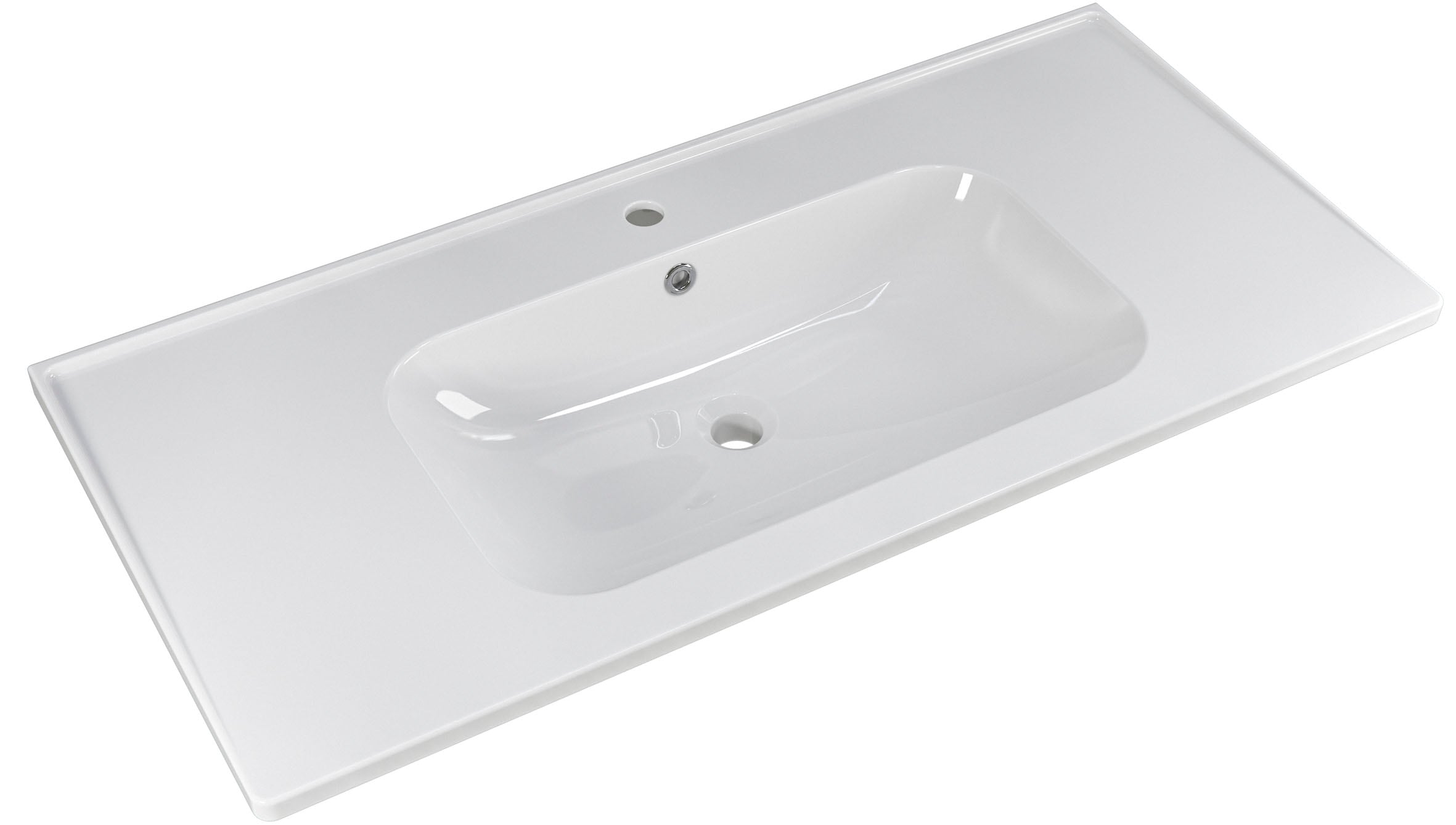 Saphir Badmöbel-Set »Trentino 2-teilig Keramik-Waschtisch, Spiegelschrank mit LED-Leuchte«, (3 St.), Badmöbel-Set 109cm breit, inkl. Türdämpfer, 3 Türen, 2 Auszügen