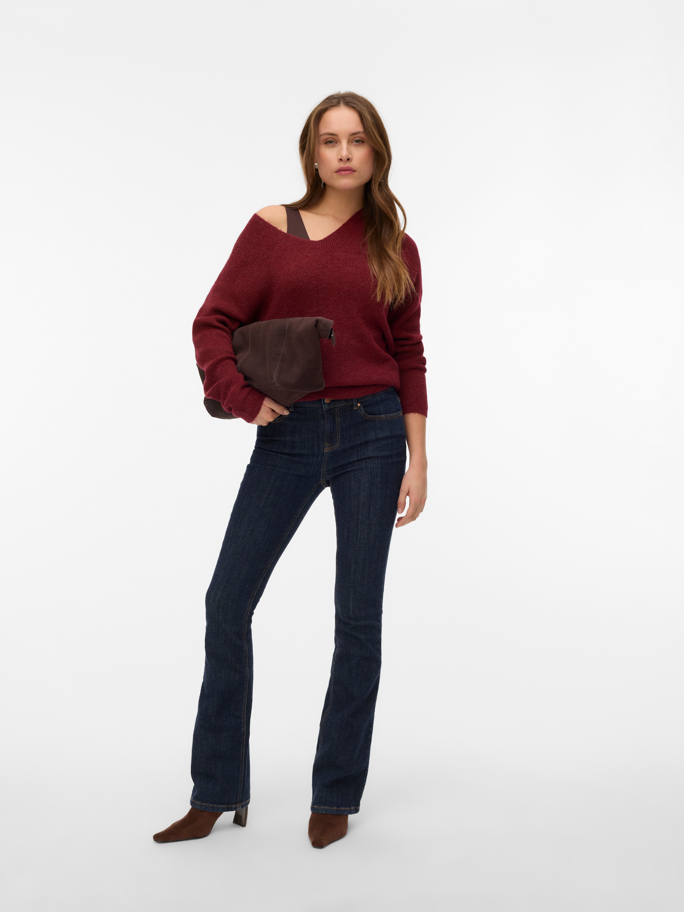 Vero Moda V-Ausschnitt-Pullover »VMCREWLEFILE LS V-NECK BLOUSE NOOS«