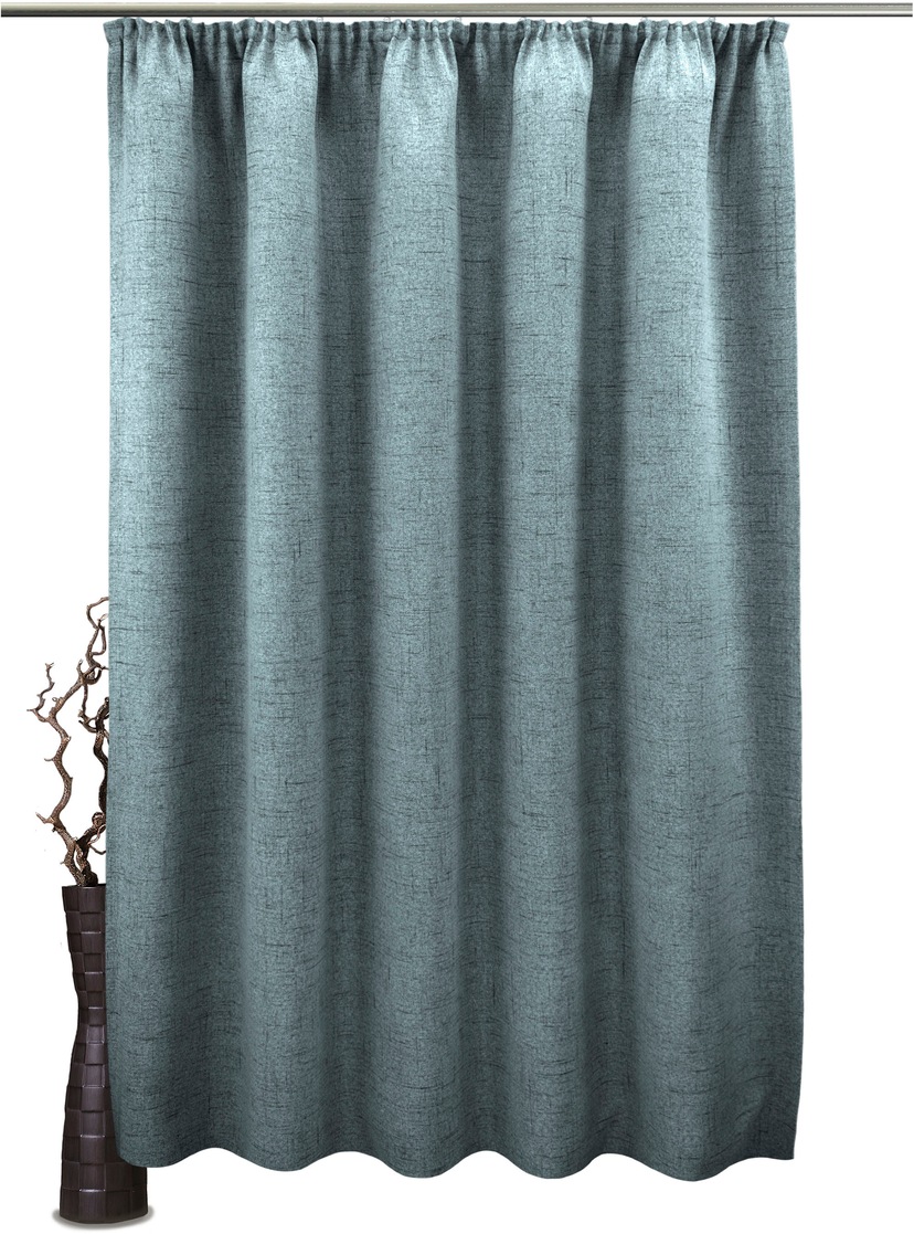 Größen | »Ellen«, St.), (1 BAUR Vorhang verschiedene Overlocknaht, blickdicht, Unifarben mit schwarzen andas
