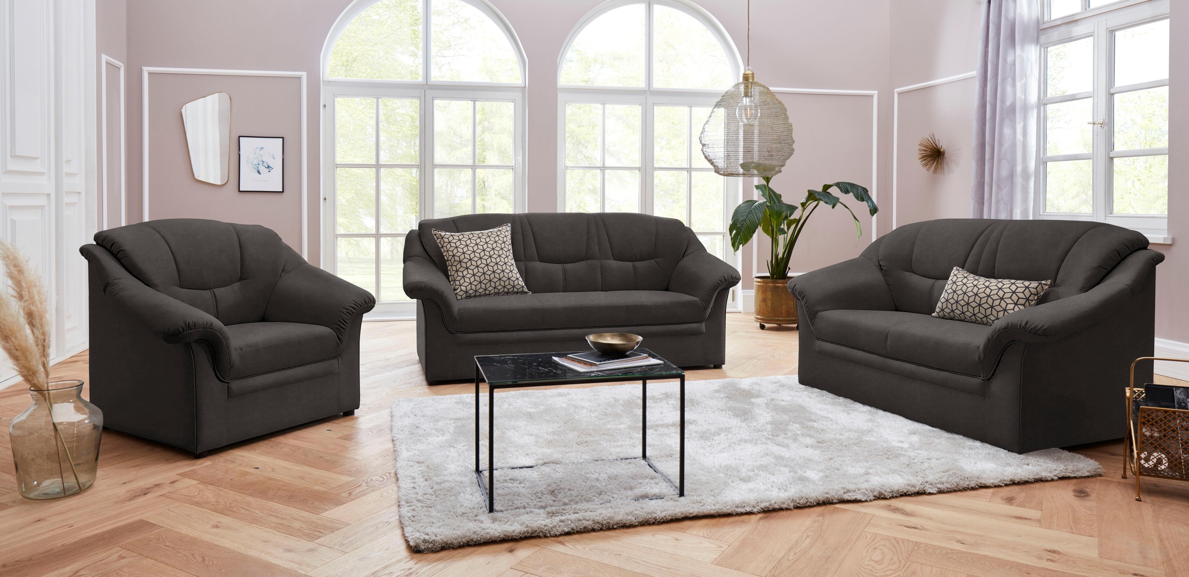 DOMO collection 2,5-Sitzer »Mezia kompakt für kleine Räume, Breite 184cm, komfortabel und zeitlos,«