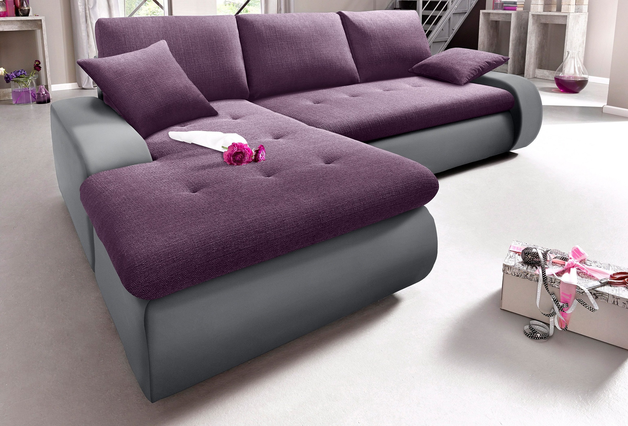 TRENDMANUFAKTUR Ecksofa »Indie, modern und bequem, Materialmix, OTTOs Choice, L-Form«, wahlweise XL oder XXL