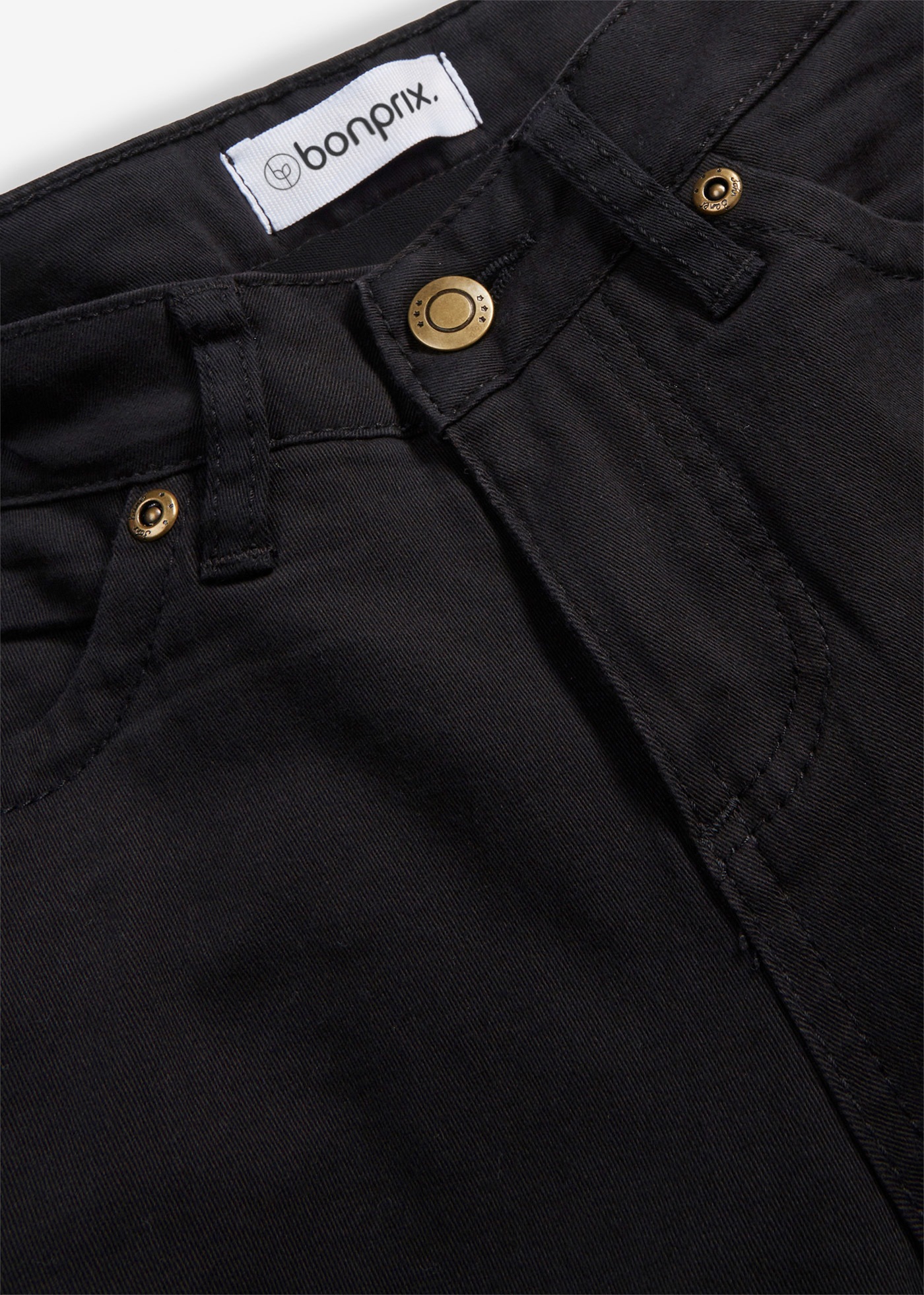 bonprix Straight-Jeans »Straight Jeans Mid Waist, Stretch« Regular Fit, mit Aufschlag, im Five-Pocket-Style