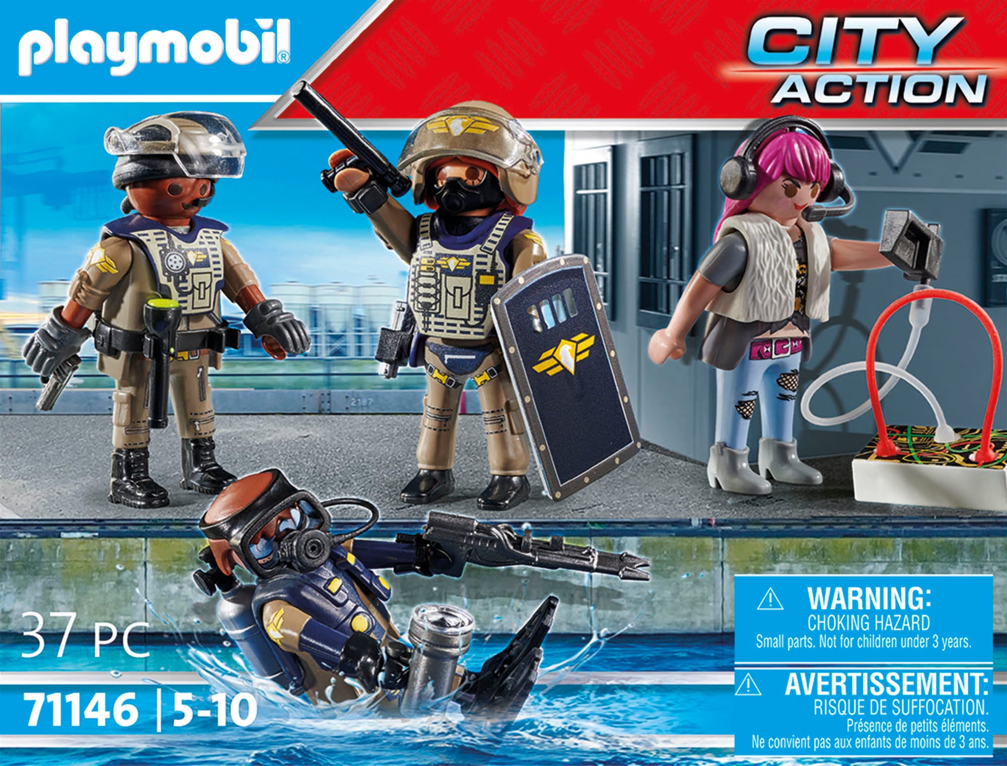 Playmobil® Konstruktions-Spielset »SWAT-Figurenset (71146), My Action Heroes«, (37 St.), Made in Europe