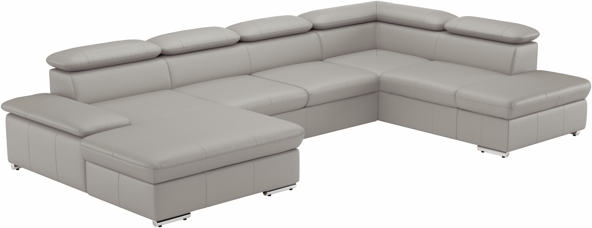 Wohnlandschaft SIT & MORE "Valantine U-Form, B: 349 cm", grau (light grau), B:349cm H:73cm T:226cm, Sofas, Wohnlandschaft, mit Arm- & Kopfteilverstellung, optional mit Bettfunktion 7