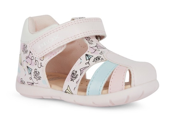 Geox Lauflernschuh "B ELTHAN GIRL D", Sandale, Klettschuh, Babyschuh mit weichem Lederfußbett