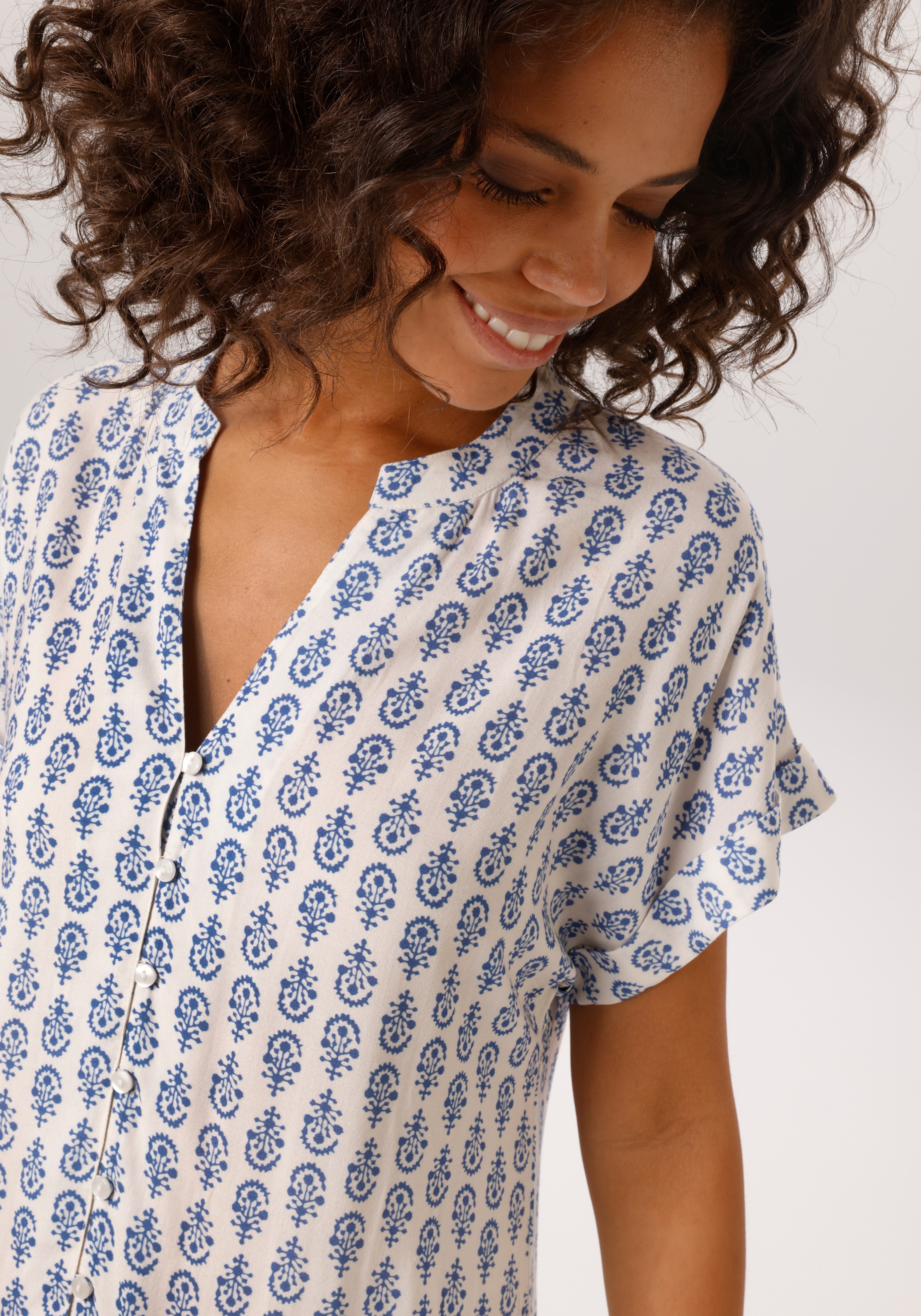 Aniston CASUAL Sommerkleid mit nostalgischen Porzellan-Druck - NEUE KOLLEKT günstig online kaufen