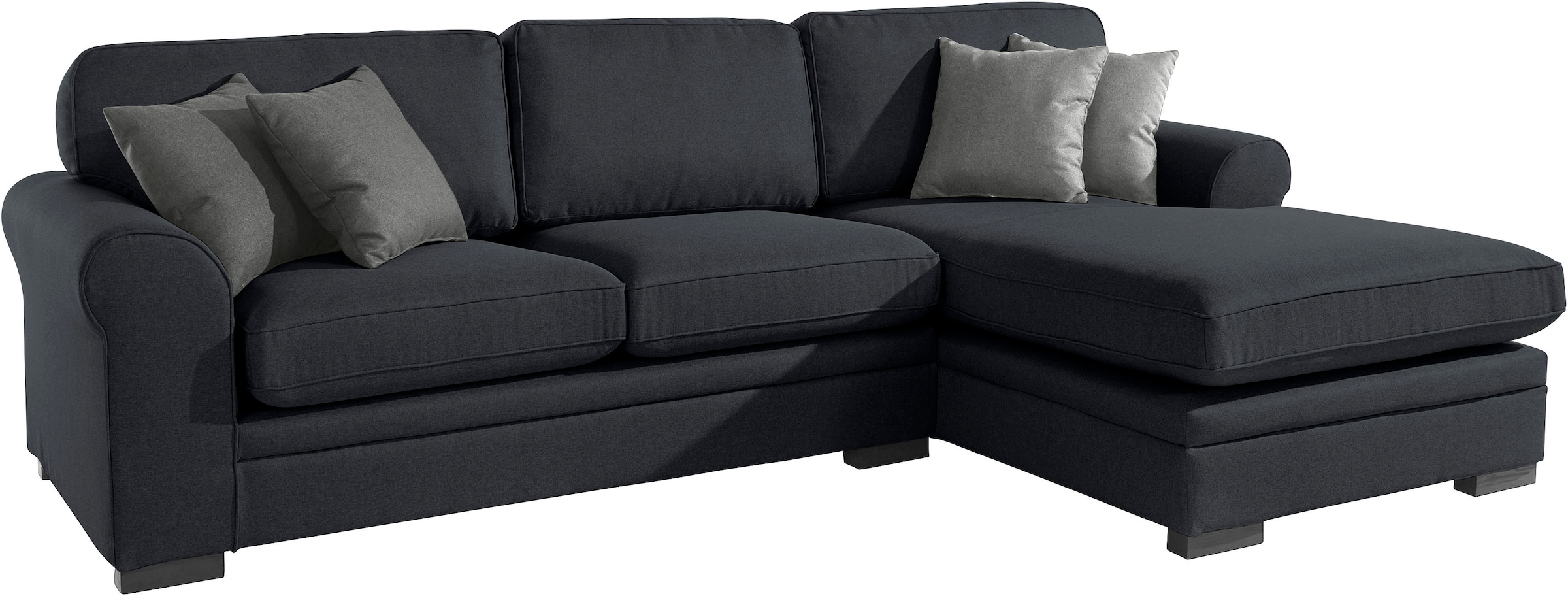 Home affaire Ecksofa »Broughton L-Form«, weicher Sitzkomfort, incl. 4 Zierkissen, Keder