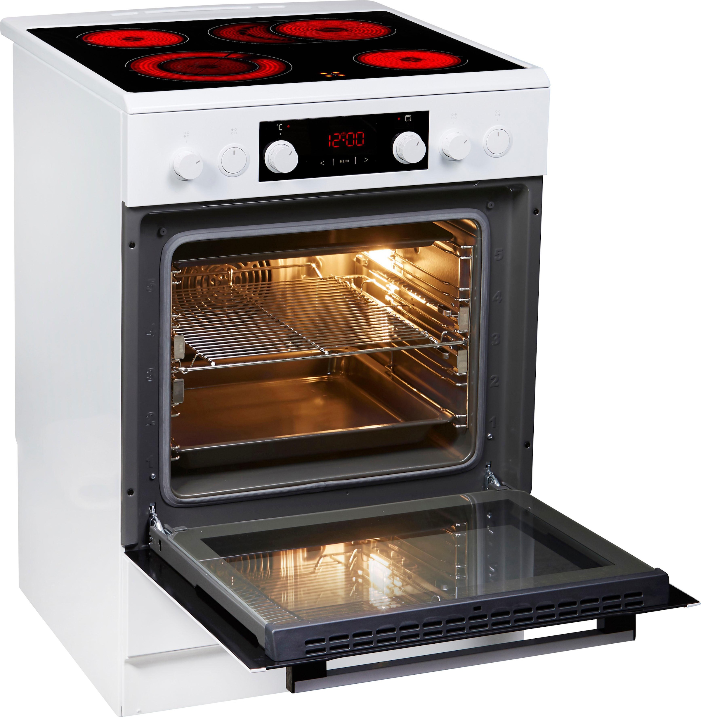 Amica Elektro-Standherd »SHC 914 100 W«, mit 2-fach-Teleskopauszug, Steam Clean, softClose