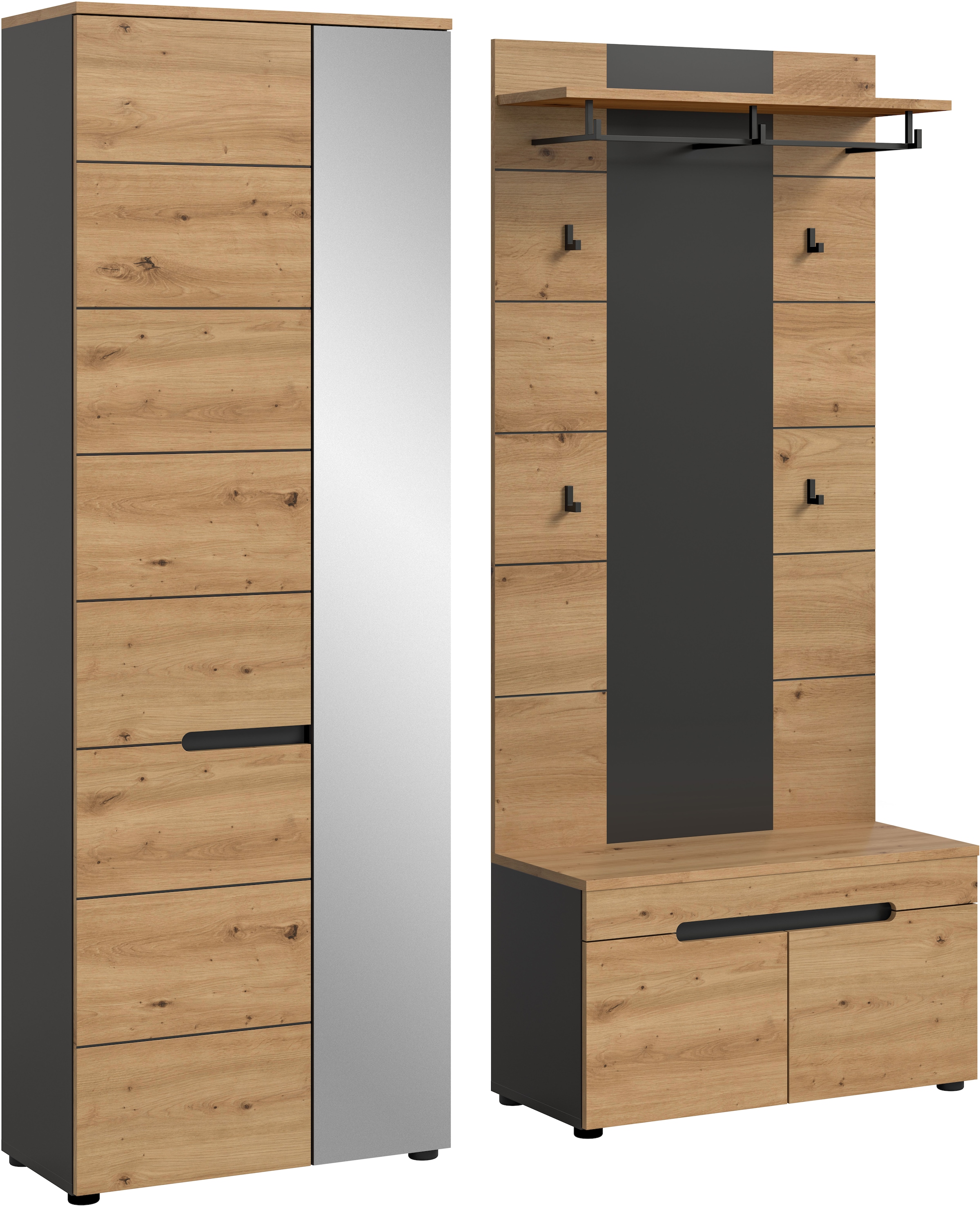 INOSIGN Garderoben-Set, (Set, 3 St., bestehend aus: Garderobenschrank, Sitz günstig online kaufen