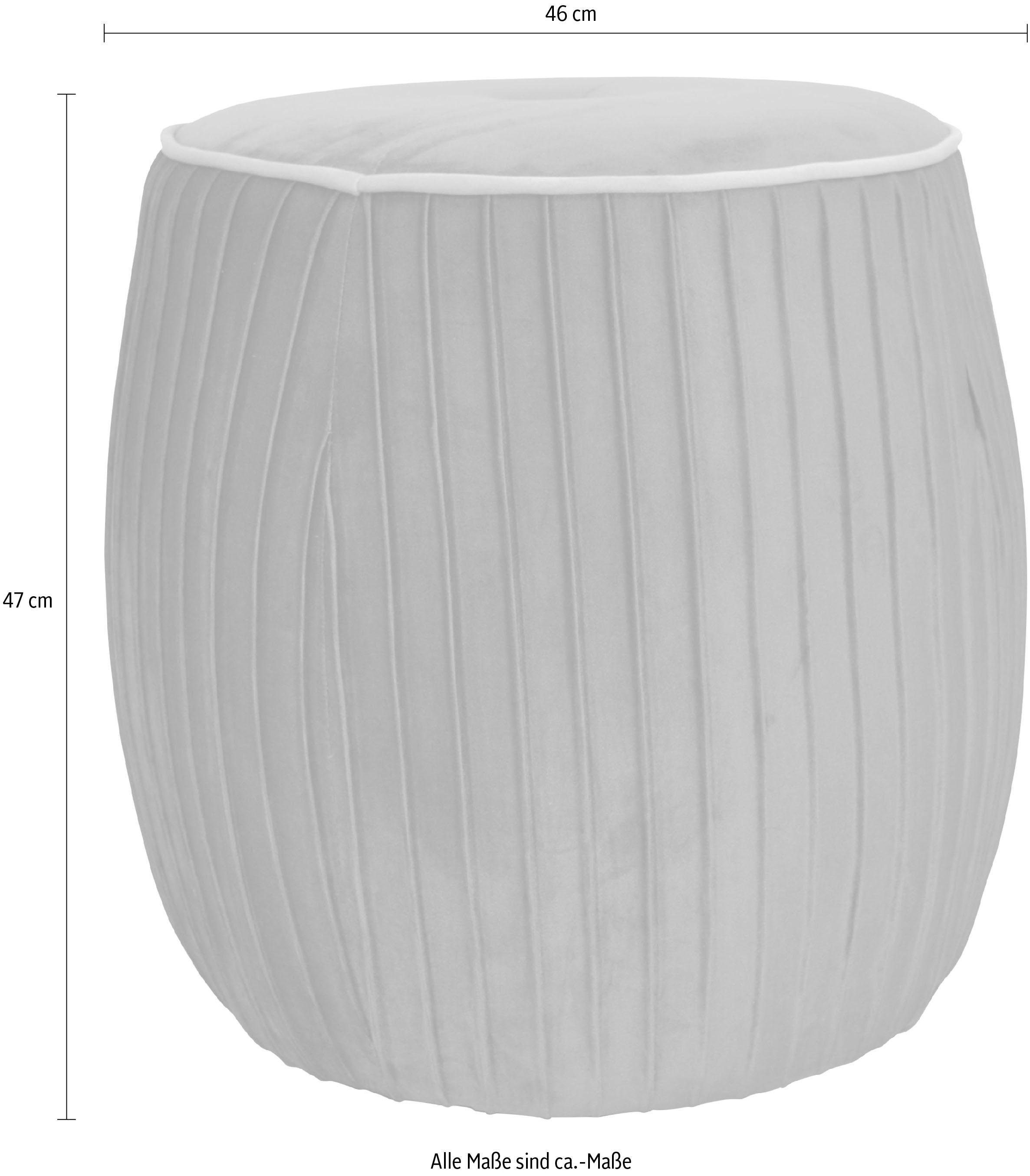 Hocker HOME AFFAIRE, blau, B:46cm H:47cm T:46cm, Samtbezug 100% Polyester, Hocker, Hocker 3
