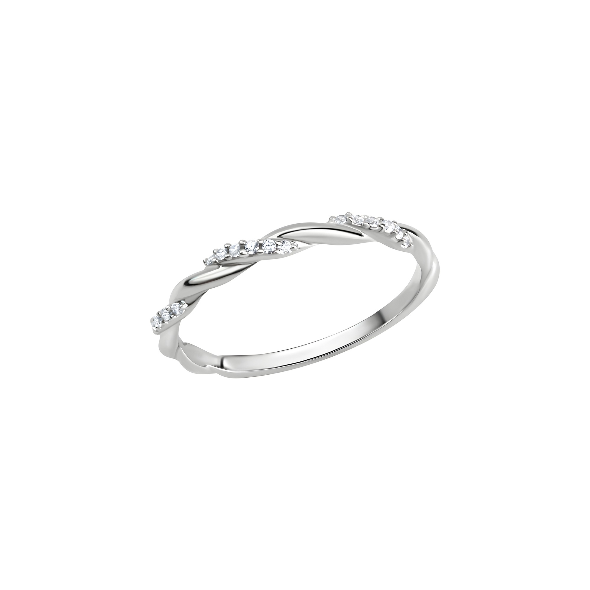 Fingerring VIVANCE "925 Sterling Silber rhodiniert Zirkonia" Gr. 60, weiß, Fingerringe, Damen, 060 (19,1), Silber 925 (Sterlingsilber), Fingerring