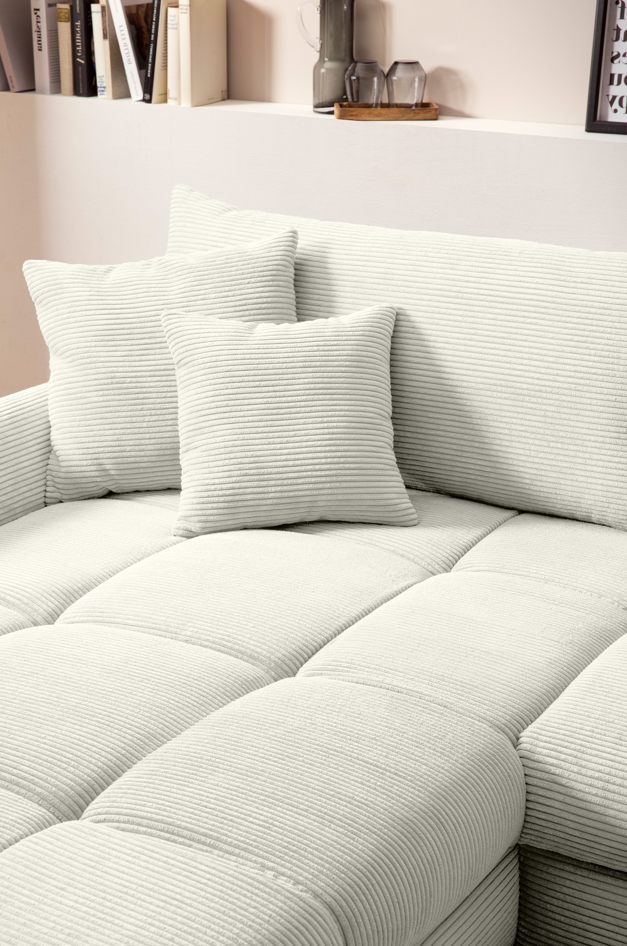 Mr. Couch Ecksofa »Ronaldo, L-Form, wahlweise mit Kaltschaum« mit Kaltschaum, bis 140 kg pro Sitzplatz belastbar