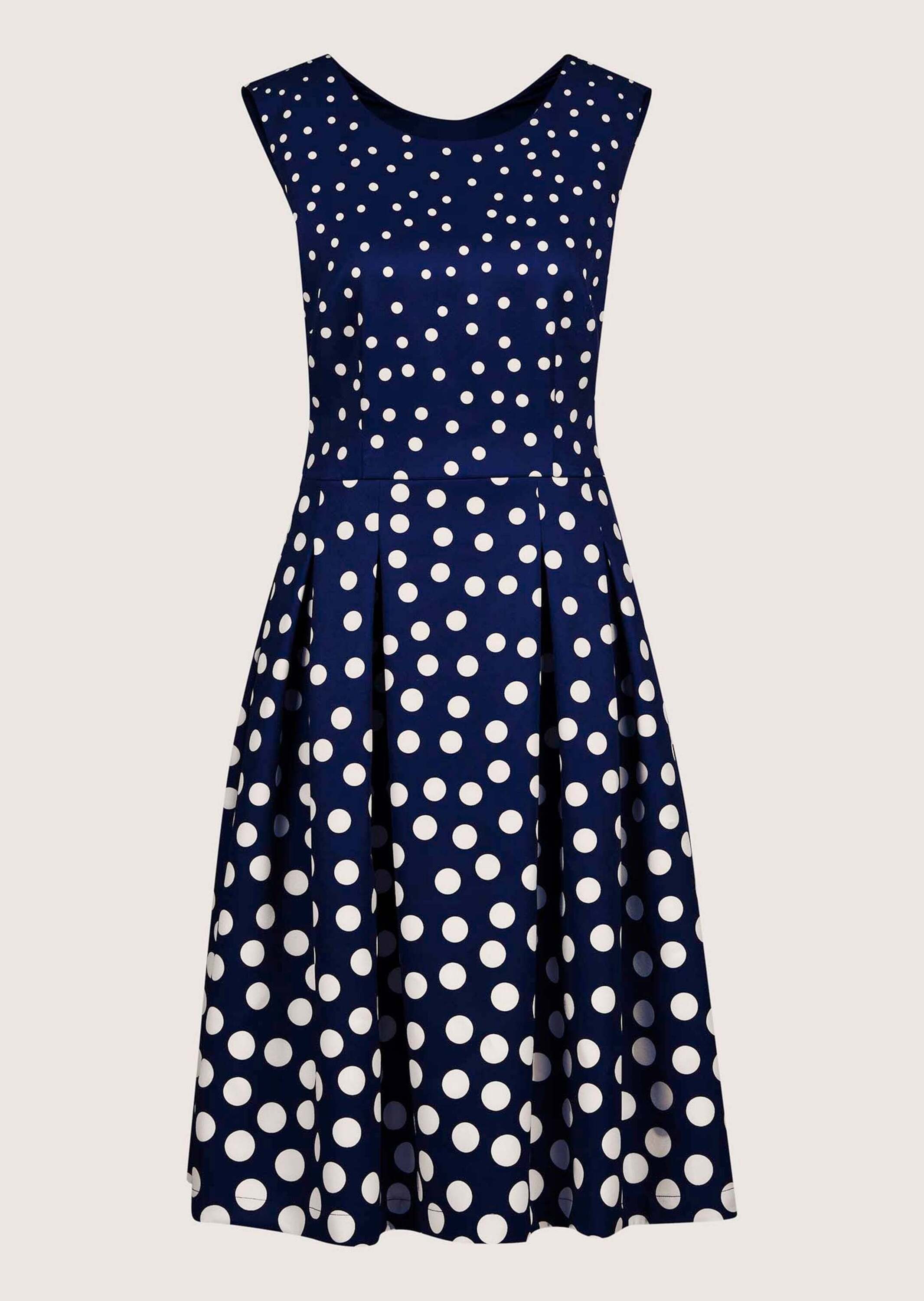 MADELEINE Sommerkleid "Kleid Kurzarm Tupfenkleid in Midilänge" V Ausschnitt günstig online kaufen