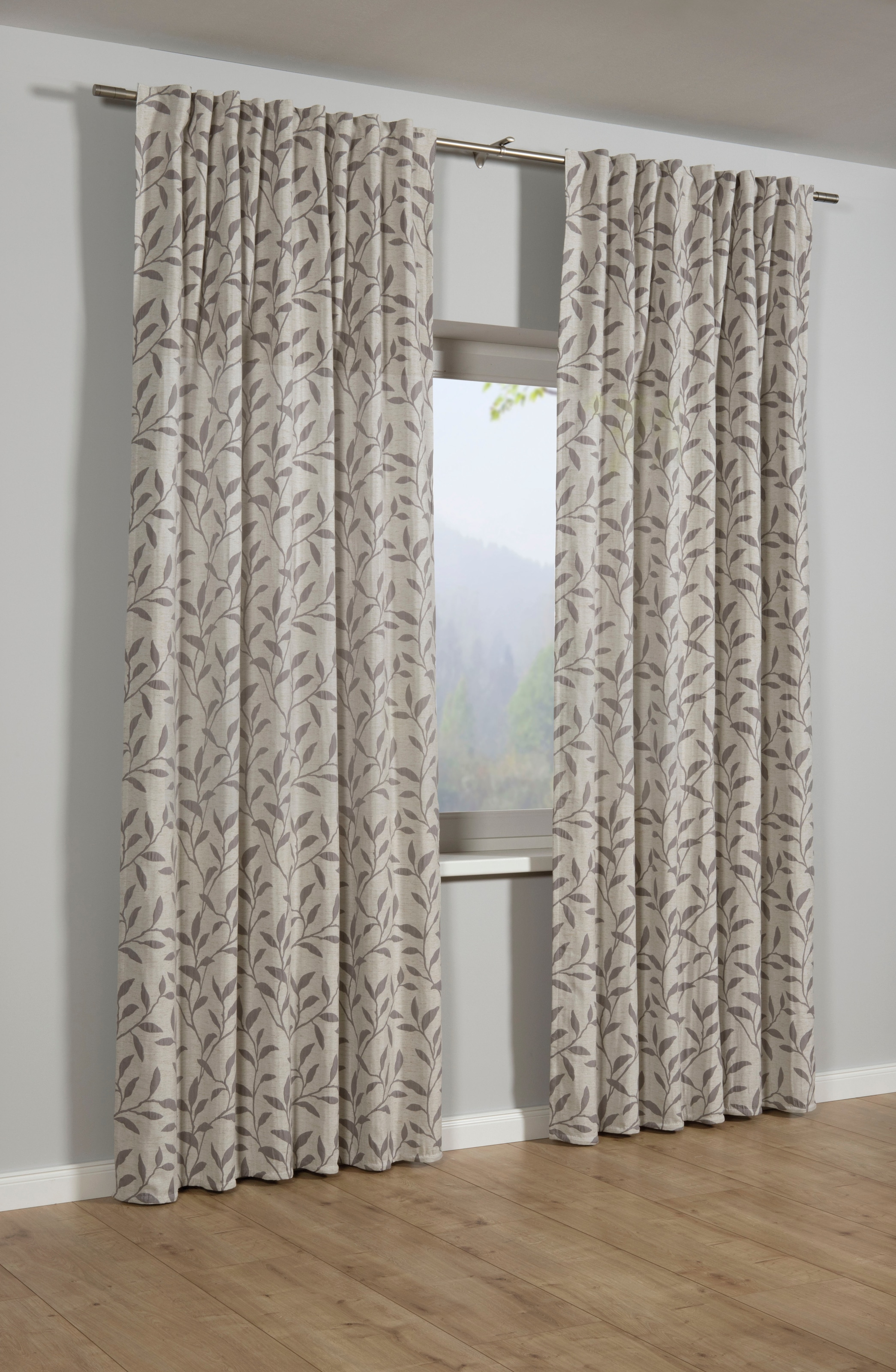 Sehlbach Gardine "Schal Jacquard Ranke" Schlaufen 1 Stk. tlg. mit Gardinenb günstig online kaufen
