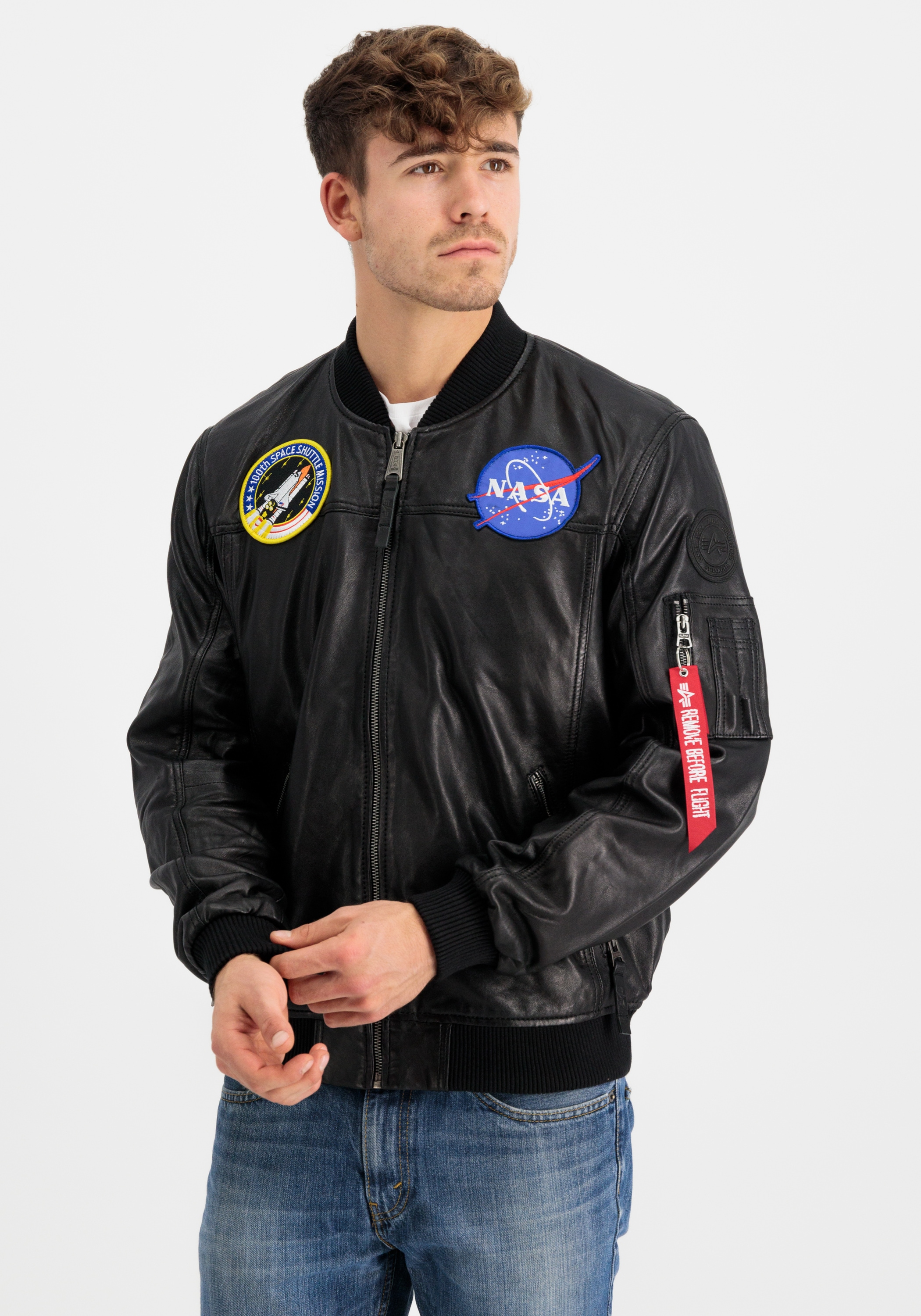 Bomberjacke »ALPHA INDUSTRIES Men - Bomber Jackets MA-1 LW NASA Leather«