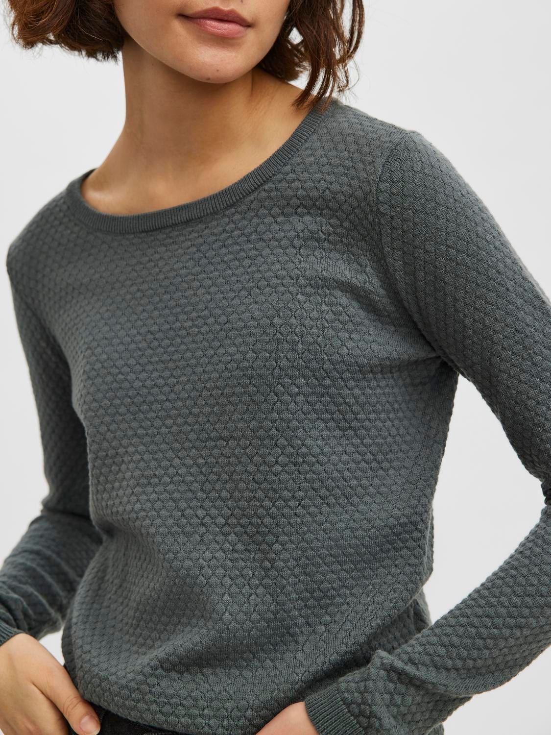 Vero Moda Rundhalspullover "VMCARE STRUCTURE LS O-NECK BLOU NOOS" günstig online kaufen