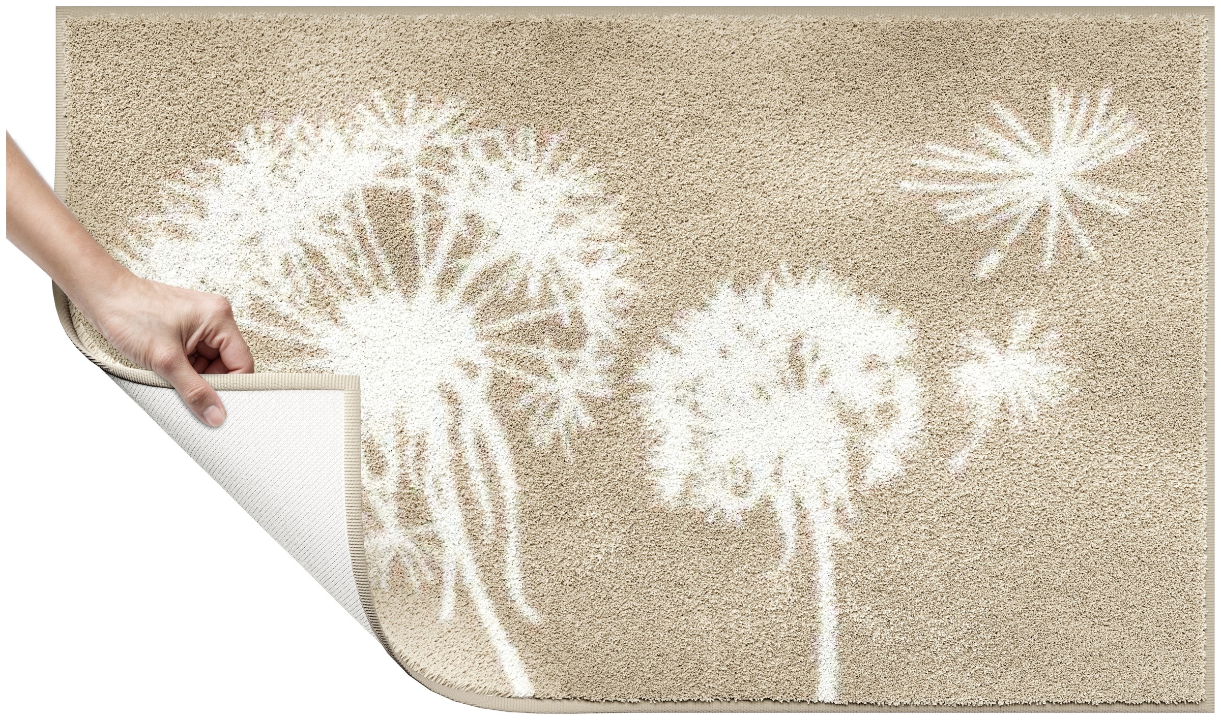 Grund Badematte »Pusteblume, Badvorleger, Badezimmer Teppich, sehr weich« Höhe 20 mm rutschhemmend beschichtet fußbodenheizungsgeeignet | schnell trocknend weiche Haptik, auch als 2-teiliges Set erhältlich, Made in Europe