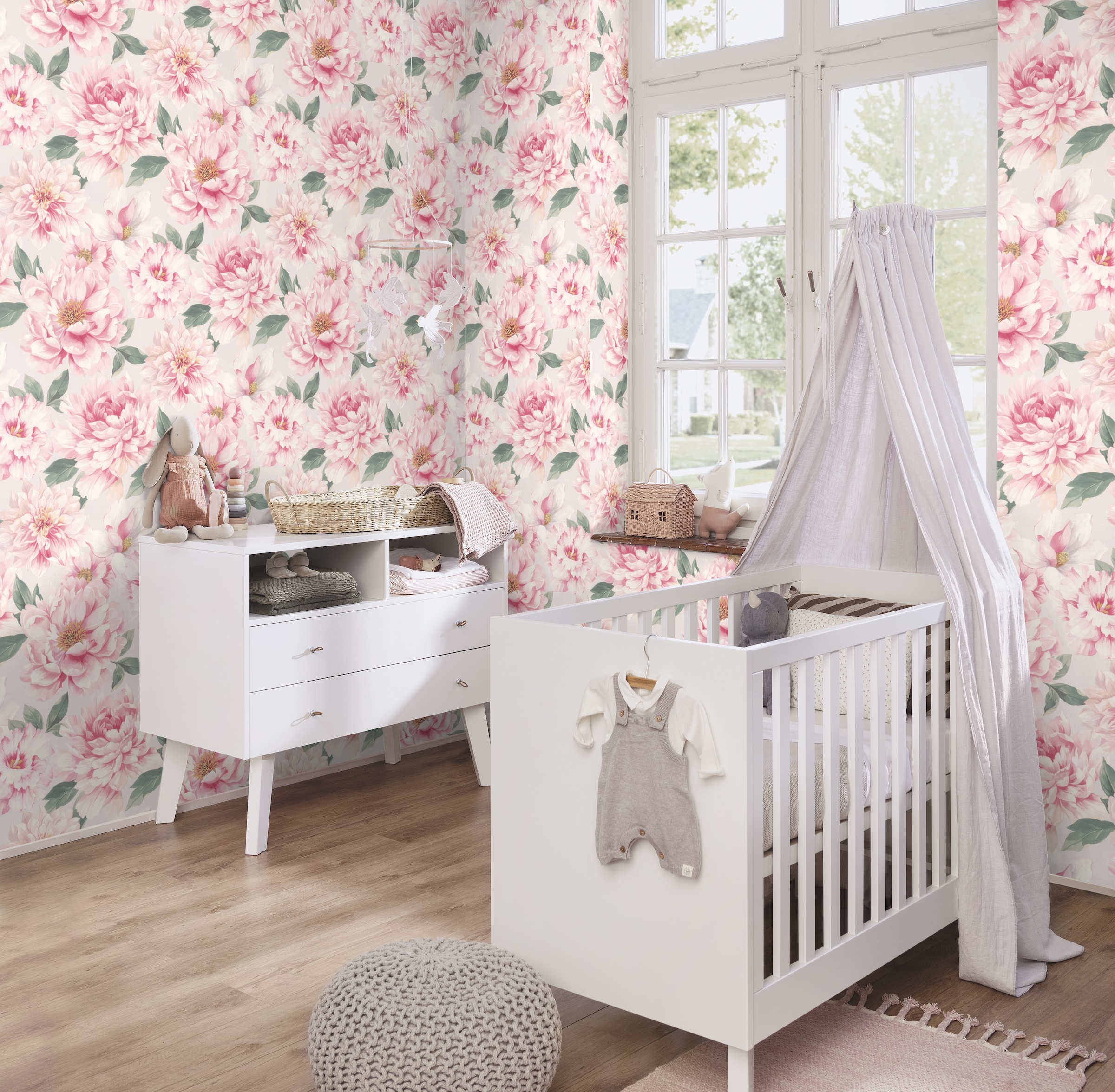 Rasch Papiertapete »Tapete 201345 mit Blumen«, geblümt, Blumentapete