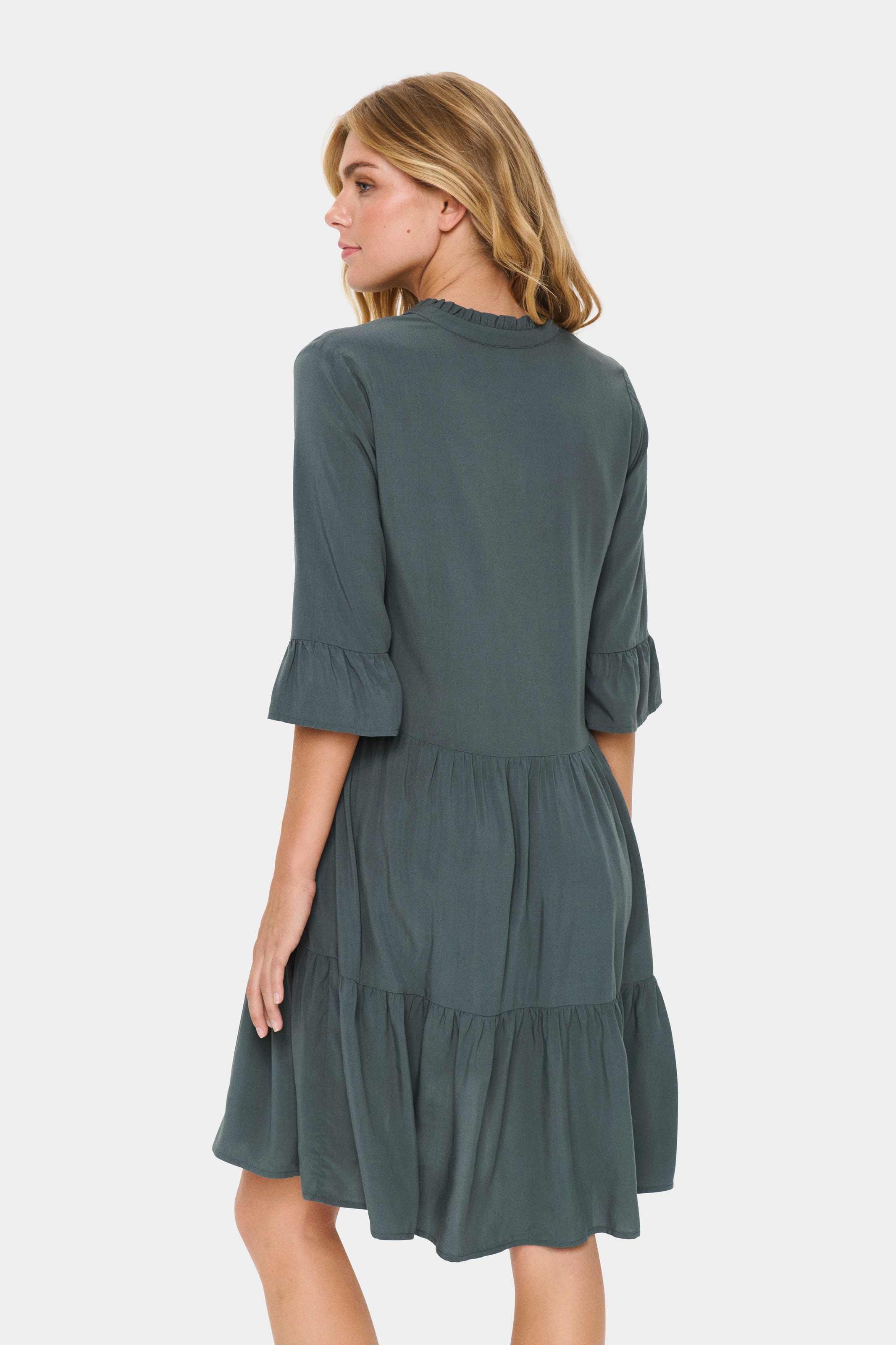 Saint Tropez Blusenkleid "EdaSZ Dress", mit Volant und 3/4 Ärmel günstig online kaufen