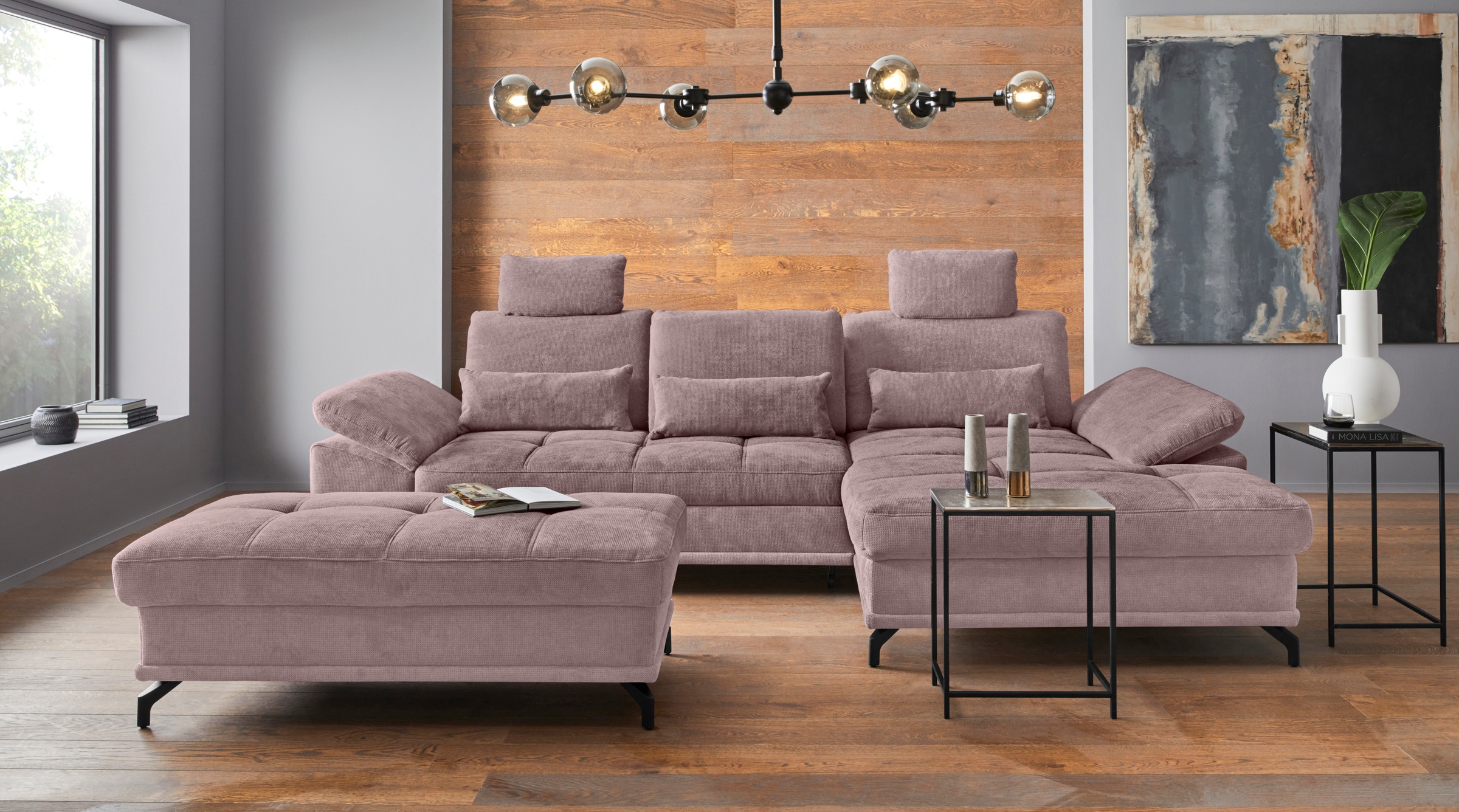 PLACES OF STYLE Ecksofa "Costello L-Form, B: 301 cm mit Sitztiefen-, Armtei günstig online kaufen