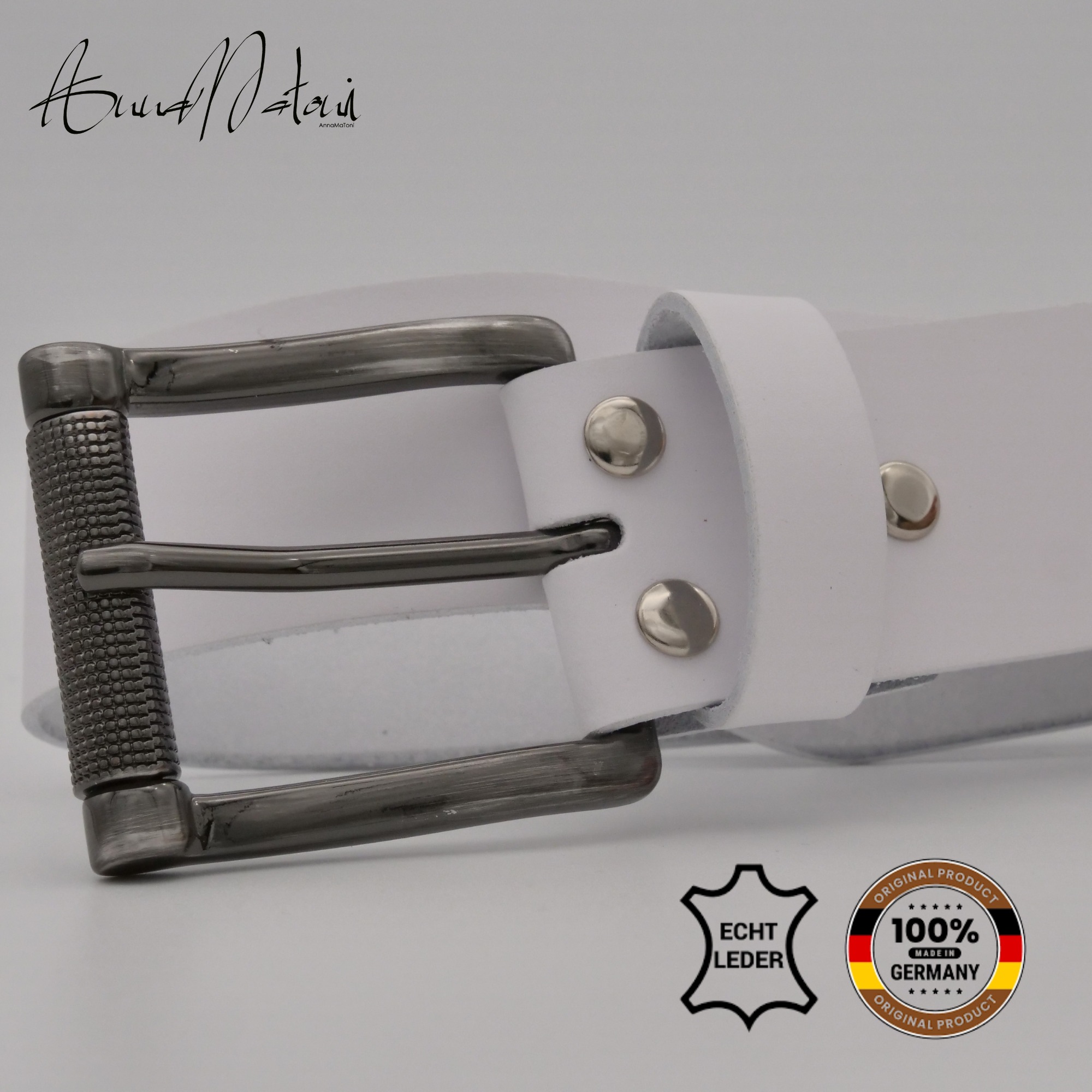 Thumbnail - AnnaMatoni Ledergürtel "AnnaMatoni Herren Ledergürtel Zeitloses Design Gürtel 4cm breit"