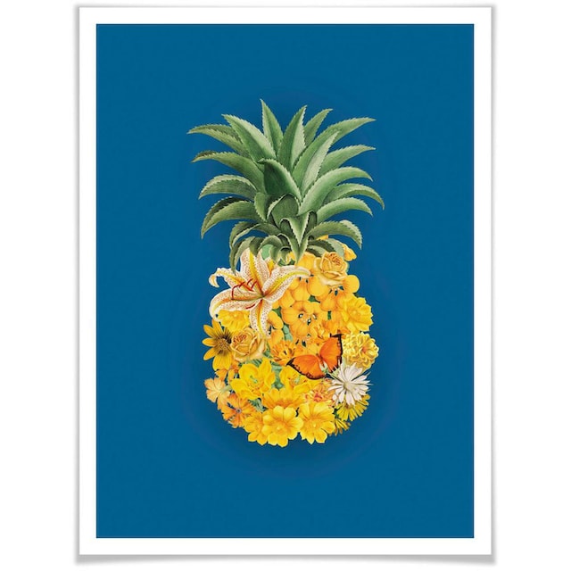 Wall-Art Poster »Ananas Blume Blau«, Blumen, (1 St.) kaufen | BAUR