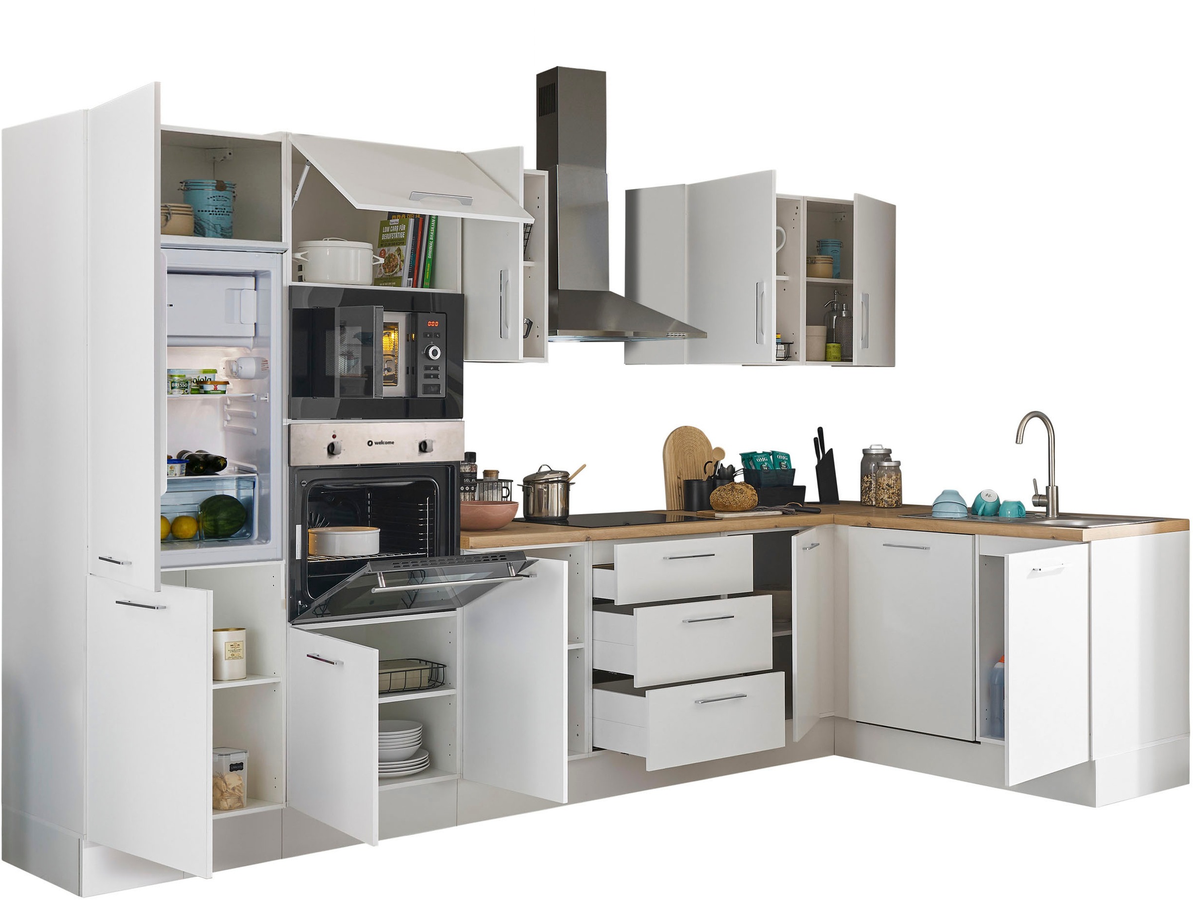 Thumbnail - BASIC by Balculina Winkelküche "Turin" Stellbreite 340x175 cm, wahlweise mit E-Geräten