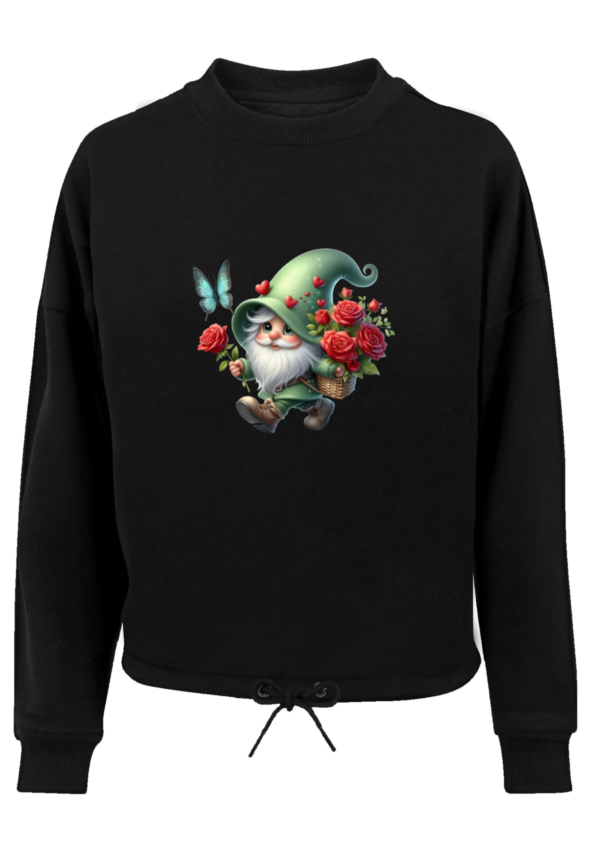 F4NT4STIC Sweatshirt »Gnom Frühling Blumen Schmetterling«, Premium Qualität