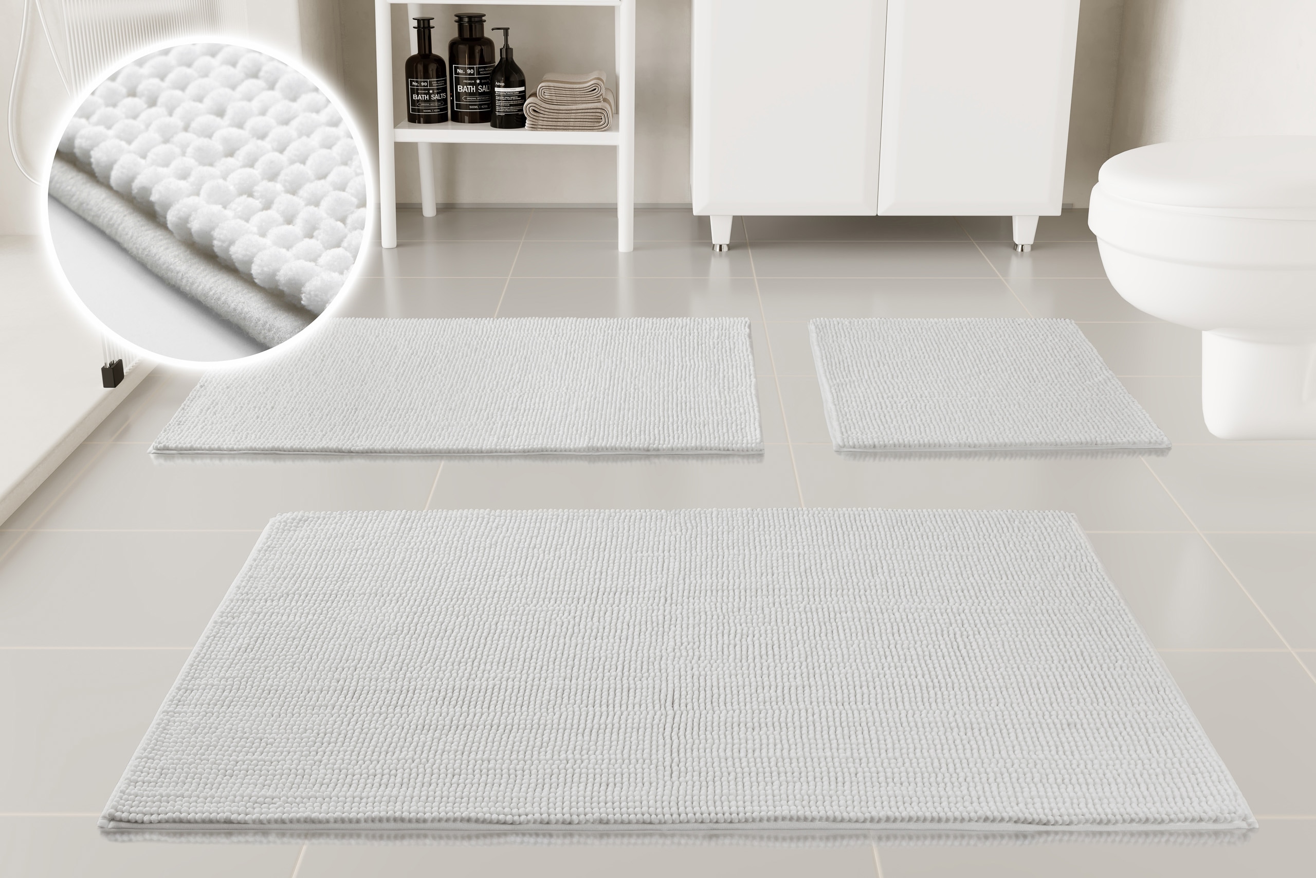 OTTO home "Kaelan, weicher Chenille" Höhe 14 mm rutschhemmend beschichtet fußbodenheizungsgeeignet Badvorleger, Badteppich weiches Chenille, pastellfarben, Badezimmer