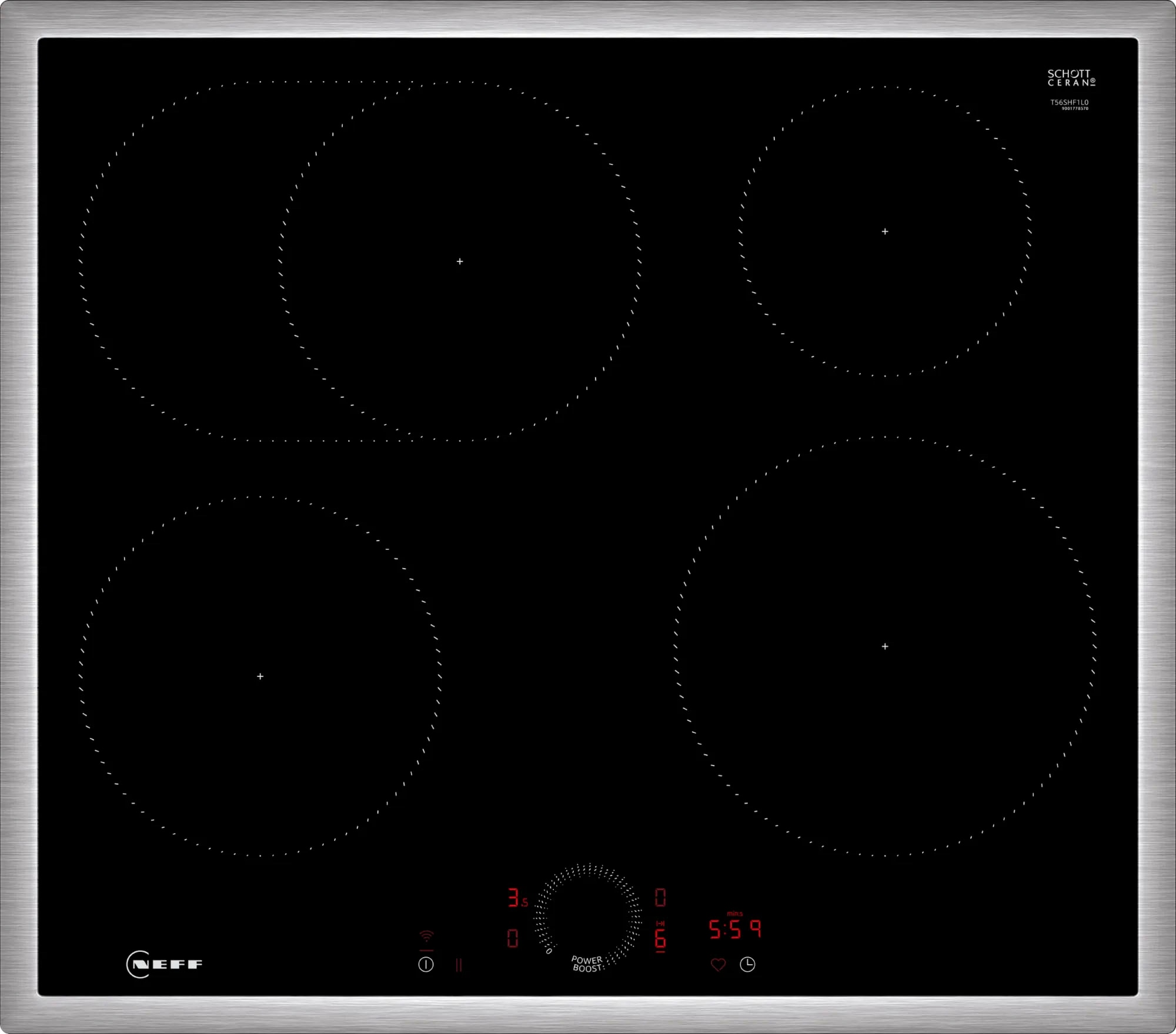 NEFF Induktions-Kochfeld von SCHOTT CERAN "T56SHF1L0", mit virtueller Twist Touch Bedienung