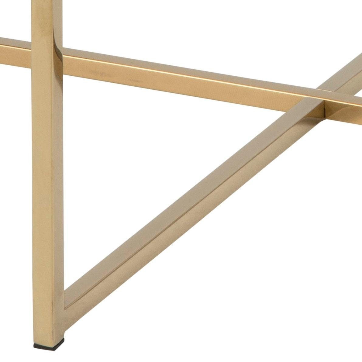 Couchtisch ACTONA GROUP "Alina", gold (weiß, goldfarben), B:80cm H:45cm T:80cm, Tische, Couchtisch, mit Marmorprint auf der matten Glasplatte und einem Metallgestell 3