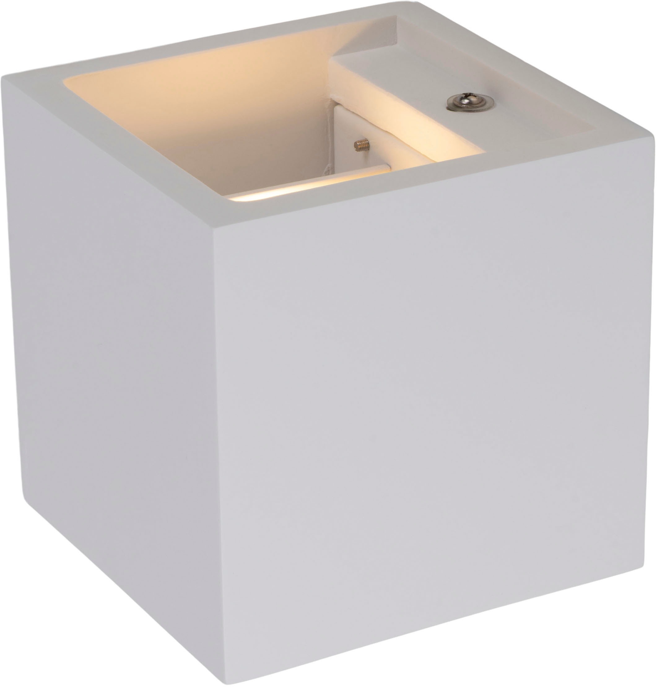 näve LED Wandleuchte »Wanna«, 1 flammig, Leuchtmittel LED-Modul | LED fest integriert, incl. 2x 3W Cree xp LED, l: 11,5cm, b: 11,5cm, h: 11,5cm, Gips, weiß