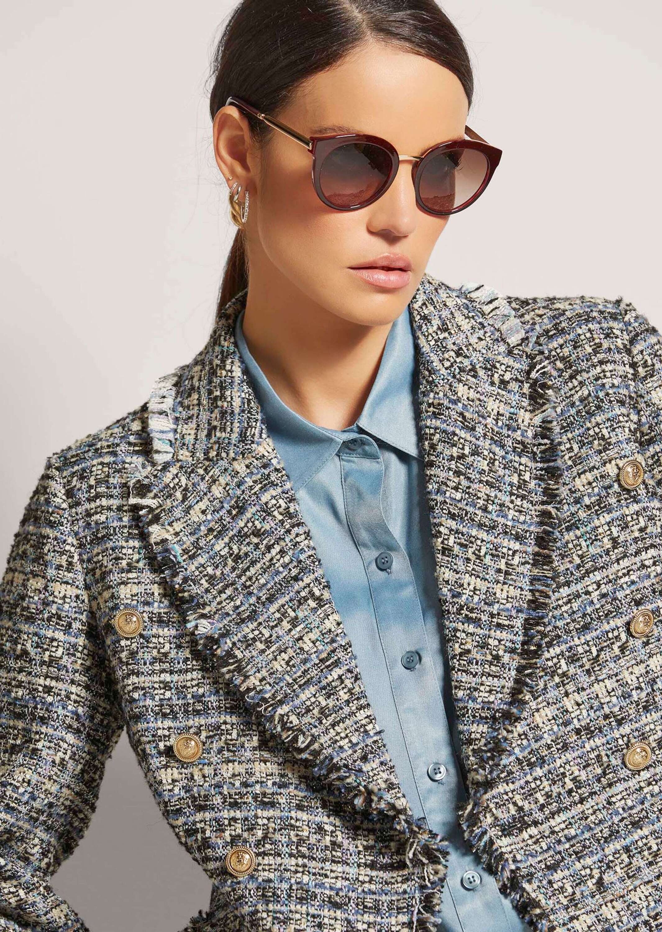 MADELEINE Jerseyblazer »Blazer Kurzer Tweed-Blazer mit Fransen«