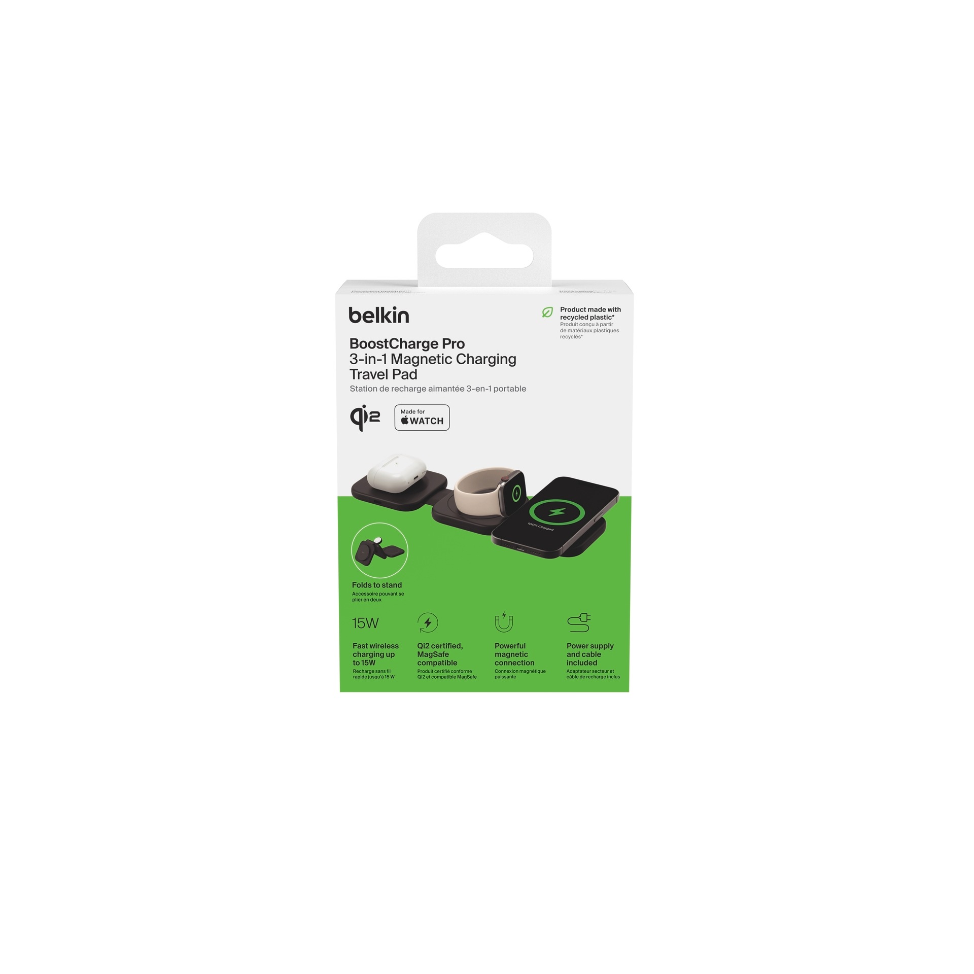 Belkin Wireless Charger »BoostCharge Pro magnetische 3-in-1-Reiseladestation«