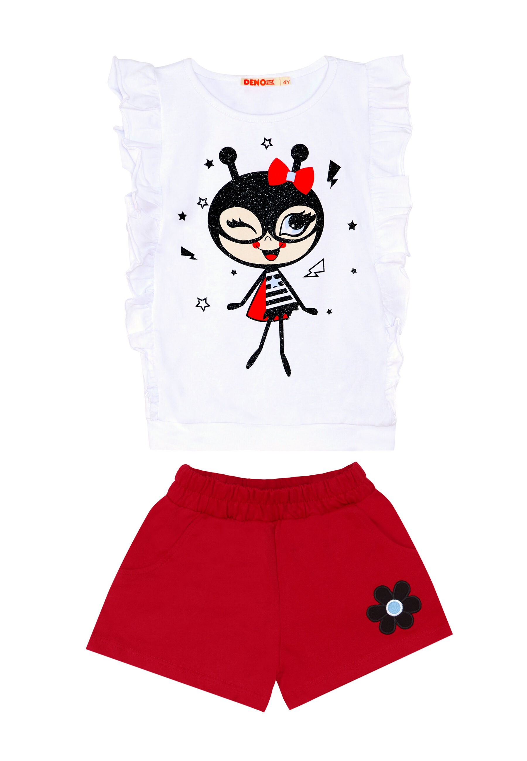 Denokids Hausanzug »Bug Love«, (2 tlg.), mit Marienkäfer-Print