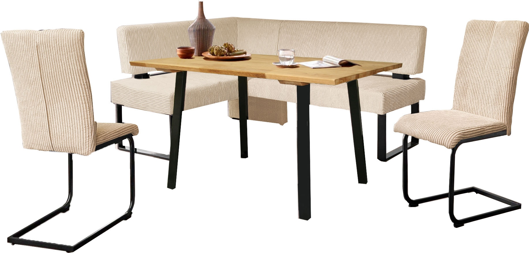 Home affaire Eckbankgruppe "Oliver", (Set, 4 tlg., 4-tlg), Eckbank mit Well günstig online kaufen