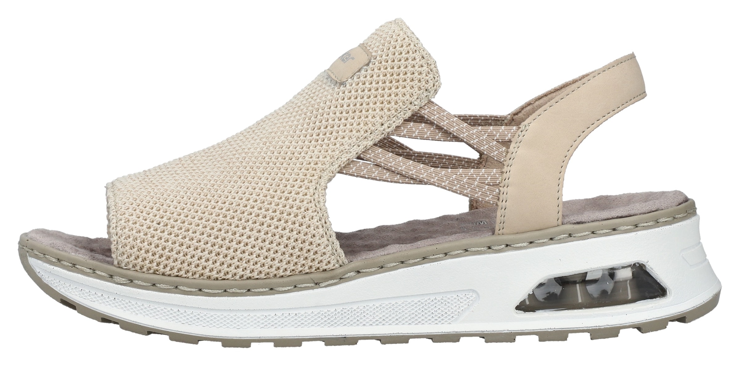 Rieker Plateausandale »vegan«, Sommerschuh, Sandalette, Keilabsatz, mit genoppter Innensohle