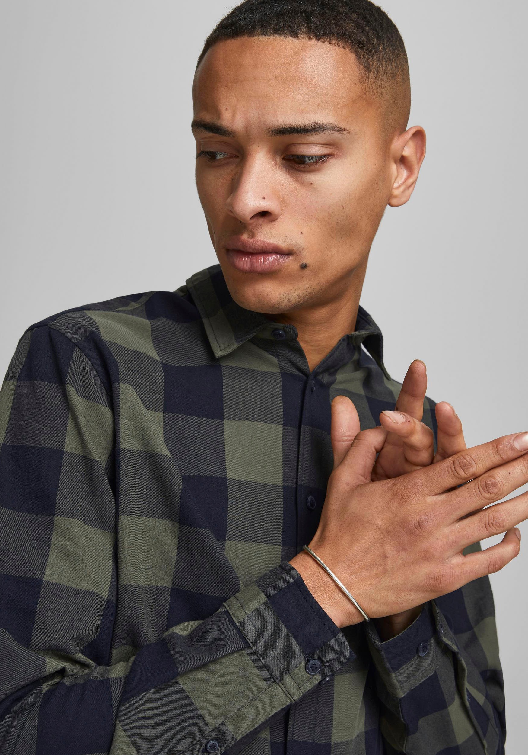 Jack & Jones Karohemd "JJ JJEGINGHAM TWILL SHIRT L/" günstig online kaufen