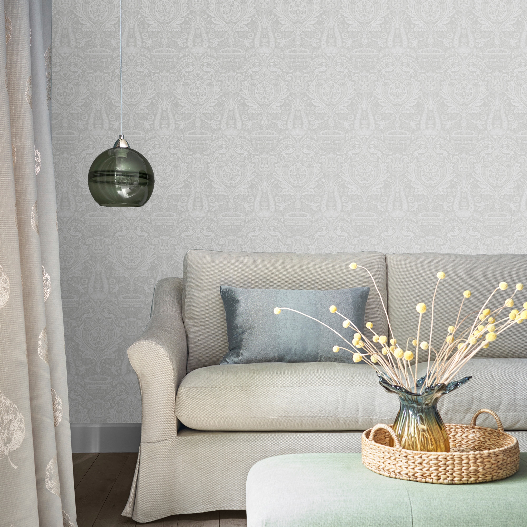 LAURA ASHLEY Vliestapete »Heraldic Damask«, gemustert, FSC® zertifiziert, mit lebhaftem Druck, 10 Meter Länge