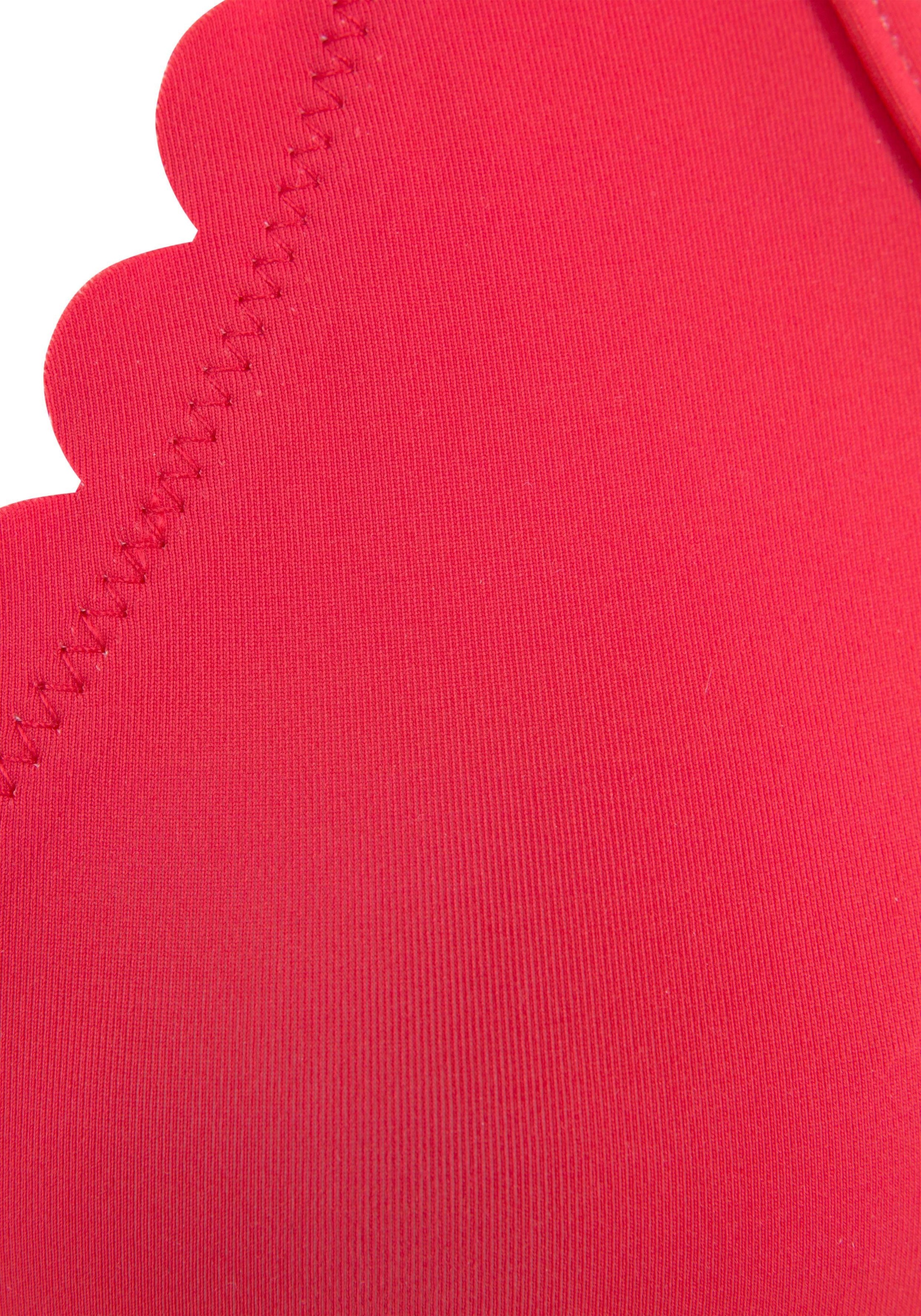 Lascana Scallop Haut de Bikini à Armature Rouge 38 3
