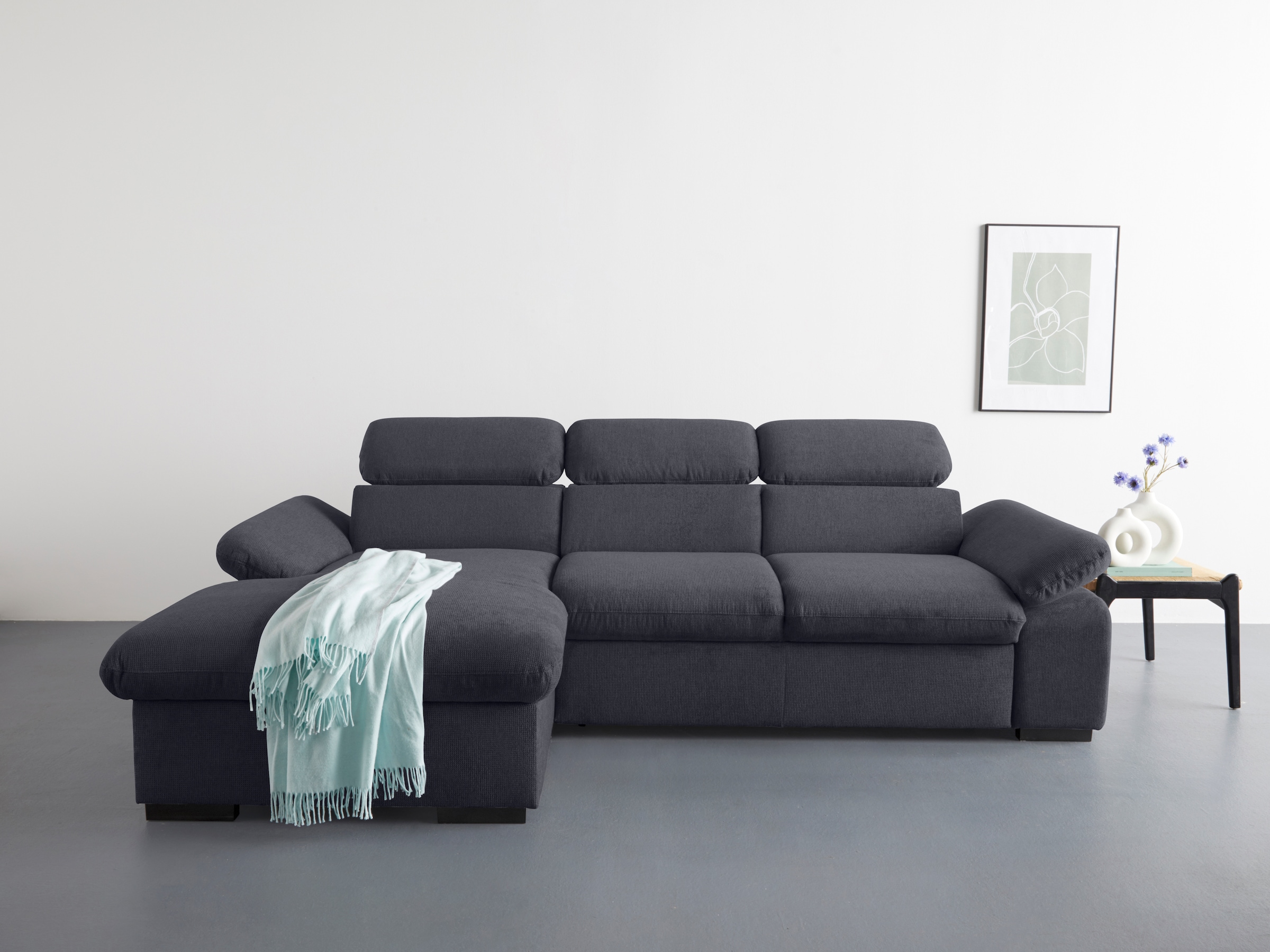 COTTA Ecksofa "Lola L-Form mit Kopfteilfunktion & Hocker" wahlweise mit Bet günstig online kaufen