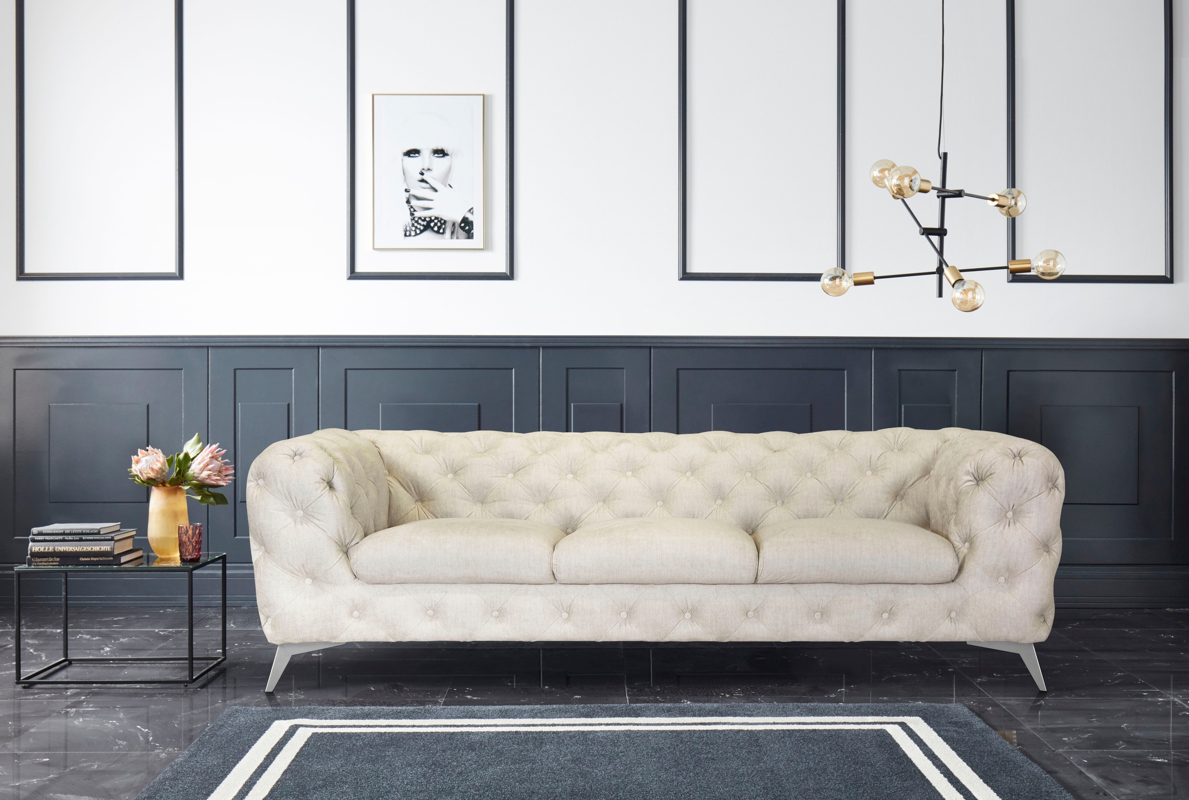Home affaire Chesterfield-Sofa "Glynis" aufwändige Knopfheftung, moderne Ch günstig online kaufen