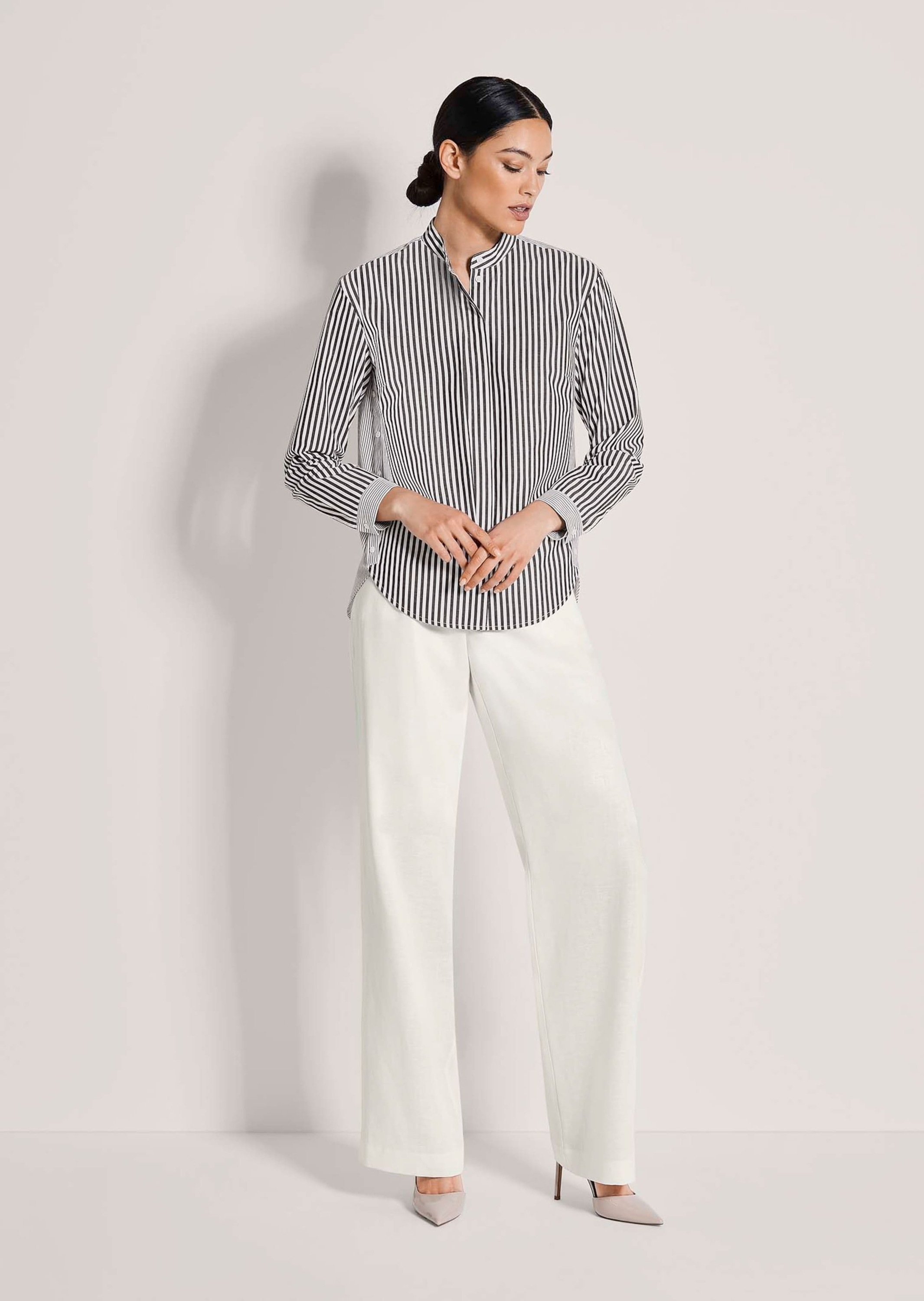 MADELEINE Langarmbluse "Streifenbluse Blusenshirt mit Knopfdetails" Bluse m günstig online kaufen