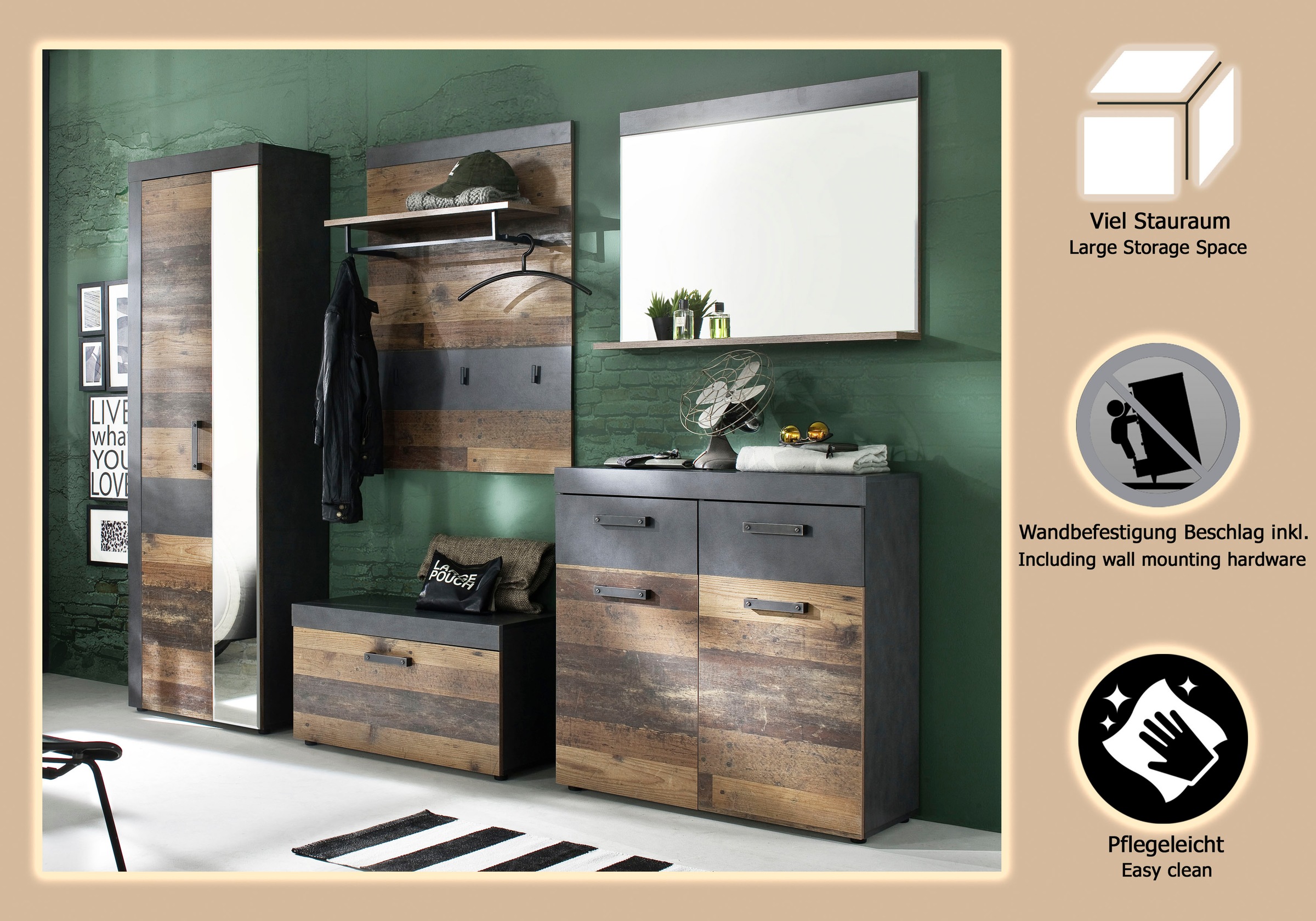 Home affaire Garderoben-Set »Ilana« Set, 5 Stk. tlg.