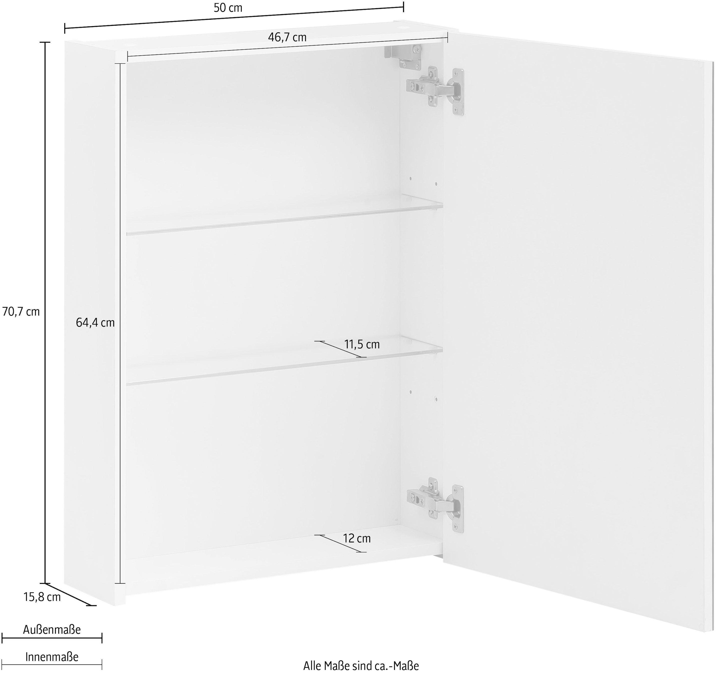 Schildmeyer Spiegelschrank »Basic«, Breite 50 cm, 1-türig, Glaseinlegeböden,  Made in Germany bestellen | BAUR