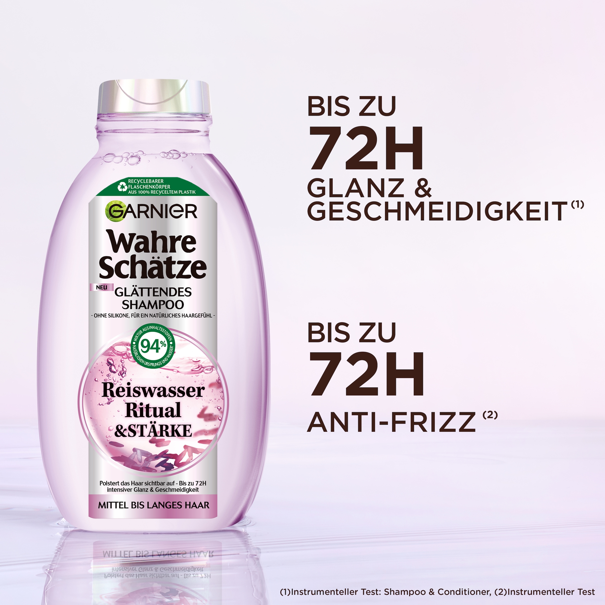 GARNIER Haarshampoo »Garnier Wahre Schätze Reiswasser Ritual Shampoo (6er Packung)« mit Reiswasser und Stärke, ohne Silikone