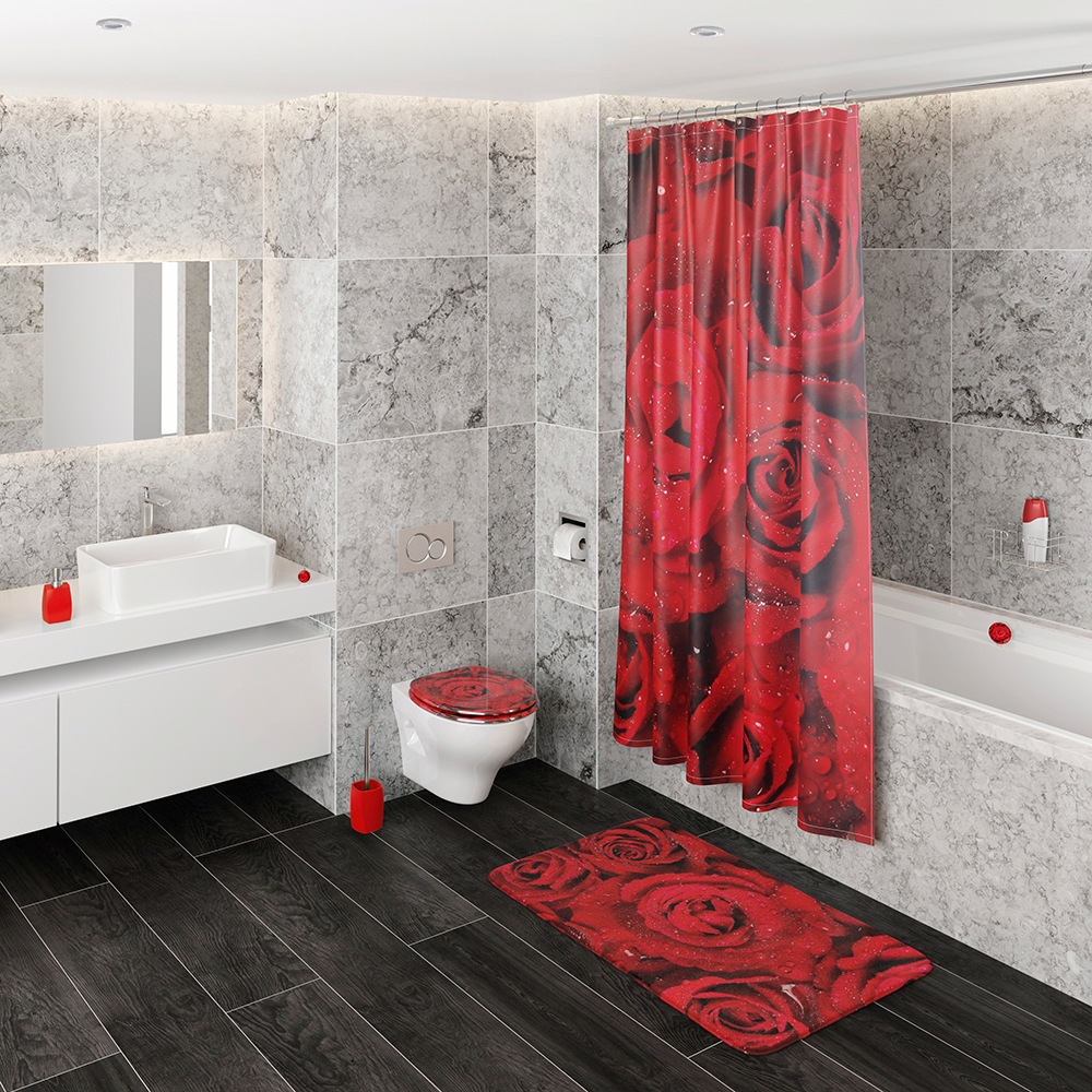 Sanilo Badaccessoire-Set "Rosen" bestehend aus WC-Sitz, Badteppich und Wasc günstig online kaufen