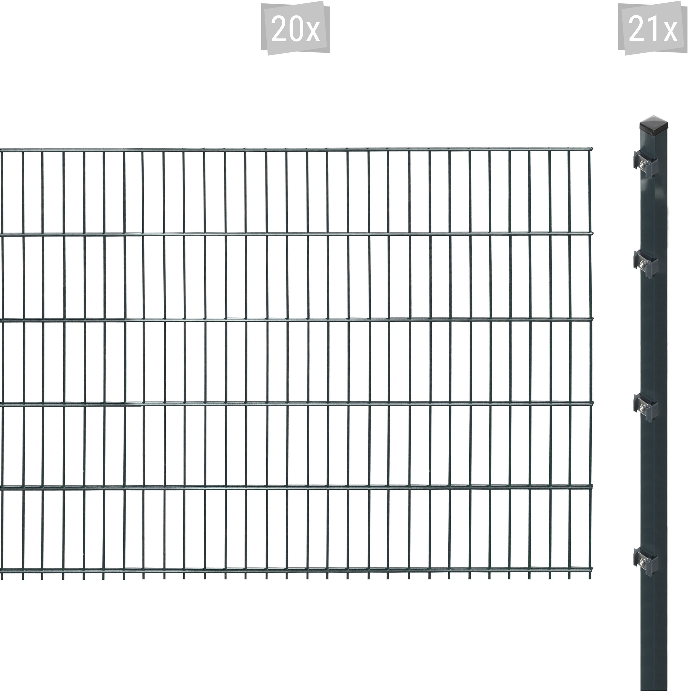 Arvotec Doppelstabmattenzaun "ESSENTIAL 103 zum Einbetonieren", Zaunhöhe 103 cm, Zaunlänge 2 - 60 m