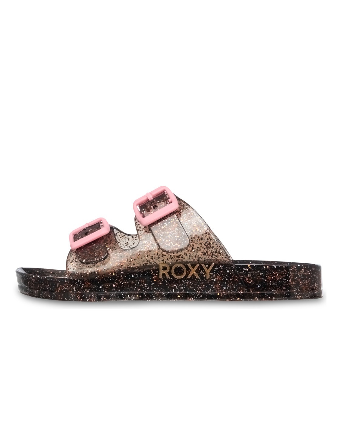 Sandale ROXY "Rg Kattie Glitter", Jungen, Gr. 34, schwarz, multi, Obermaterial:Obermaterial: 95% PVC/ 5% synthetische Kunststoffschnalle, Futter: N/A, Laufsohle: 100% synthetisches PVC;, Schuhe Sandale 3